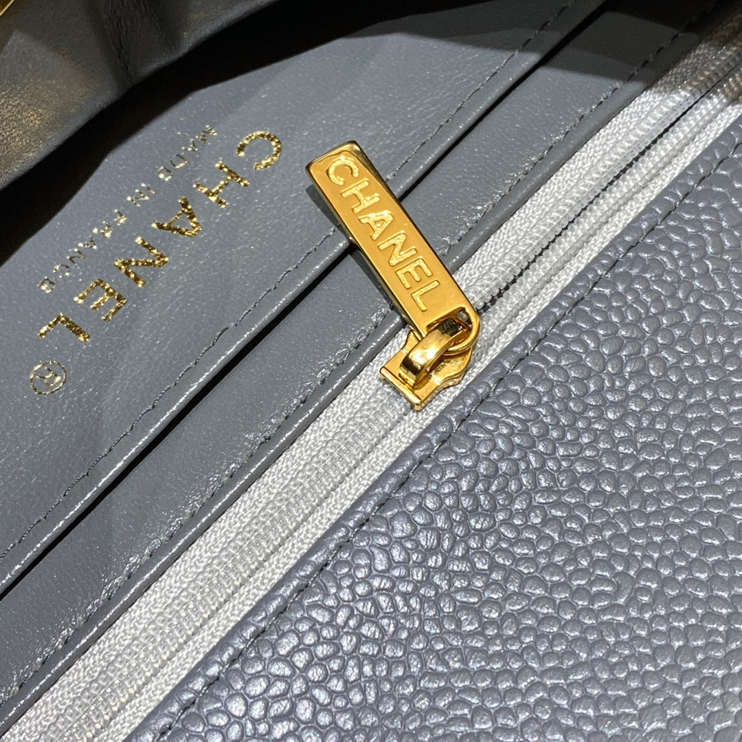 CH MINI CLASSIC HANDBAG 20 Grained Calfskin Grey