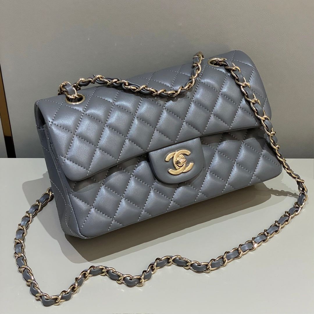 CH SMALL CLASSIC HANDBAG 23 Lambskin High-grade Gray