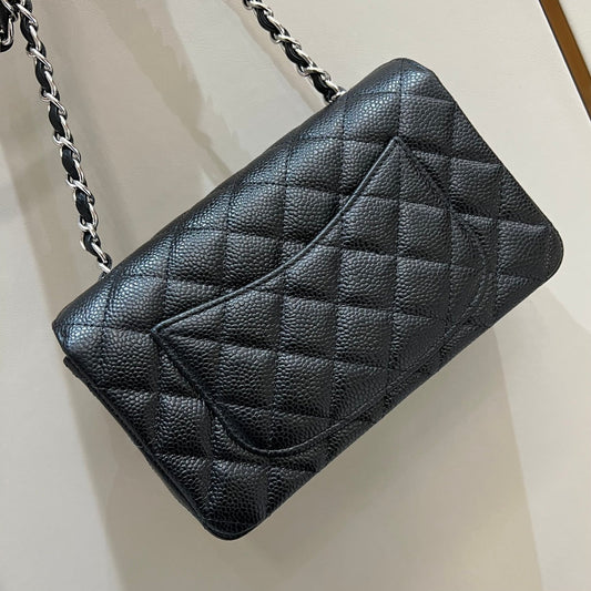 CH MINI CLASSIC HANDBAG 20 Grained Calfskin Black(With Edges)