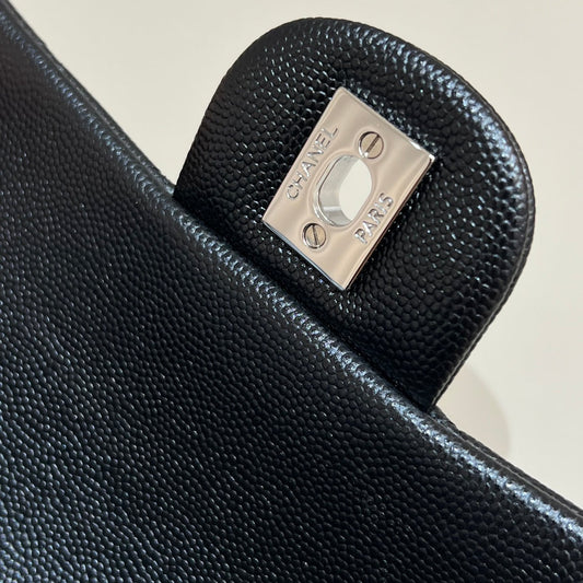 CH MINI CLASSIC HANDBAG 20 Small Grained Calfskin Black