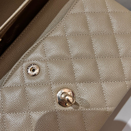 CH SMALL CLASSIC HANDBAG 23 Small Grained Calfskin Chai (Teas)