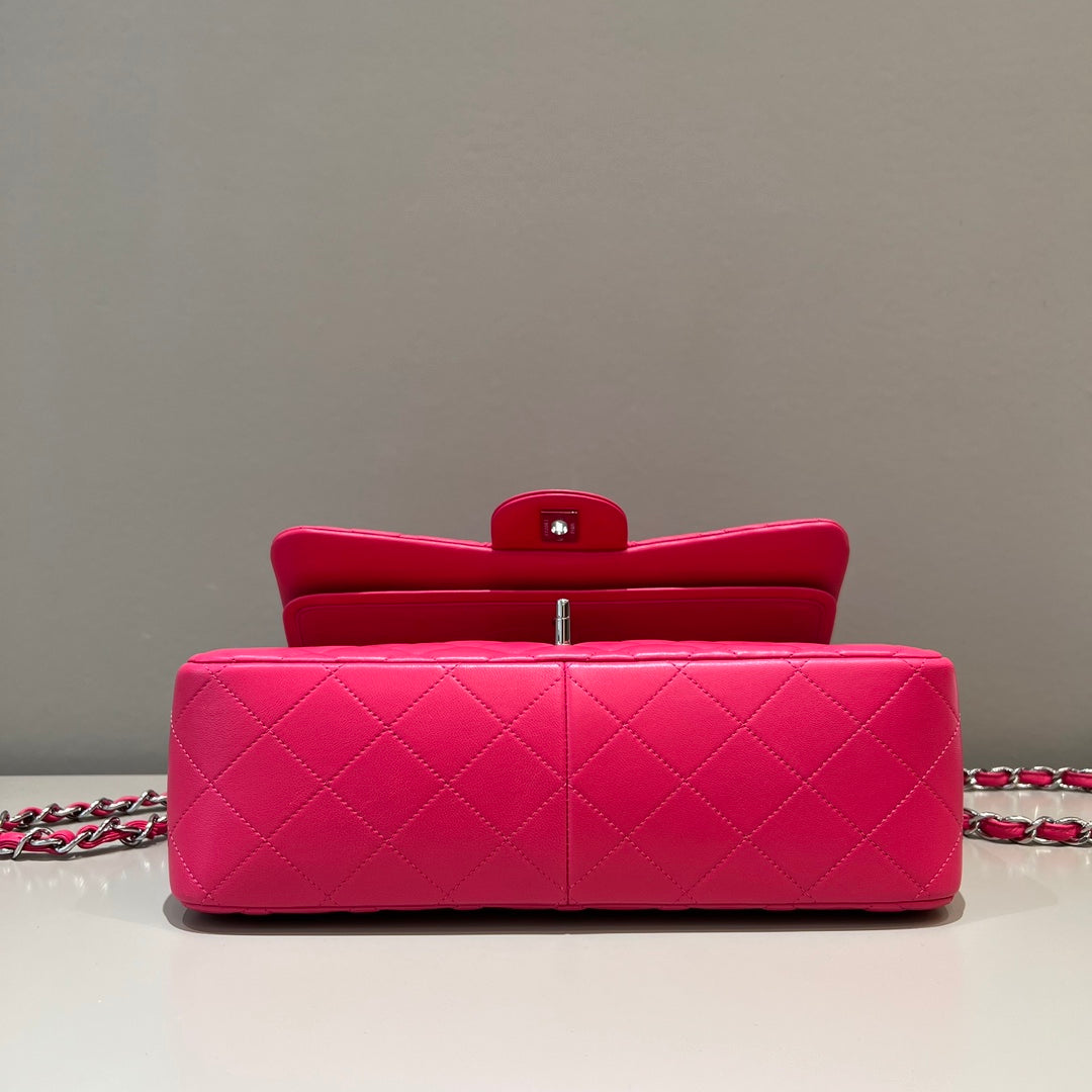 CH LARGE CLASSIC HANDBAG 30 Lambskin Rose Red