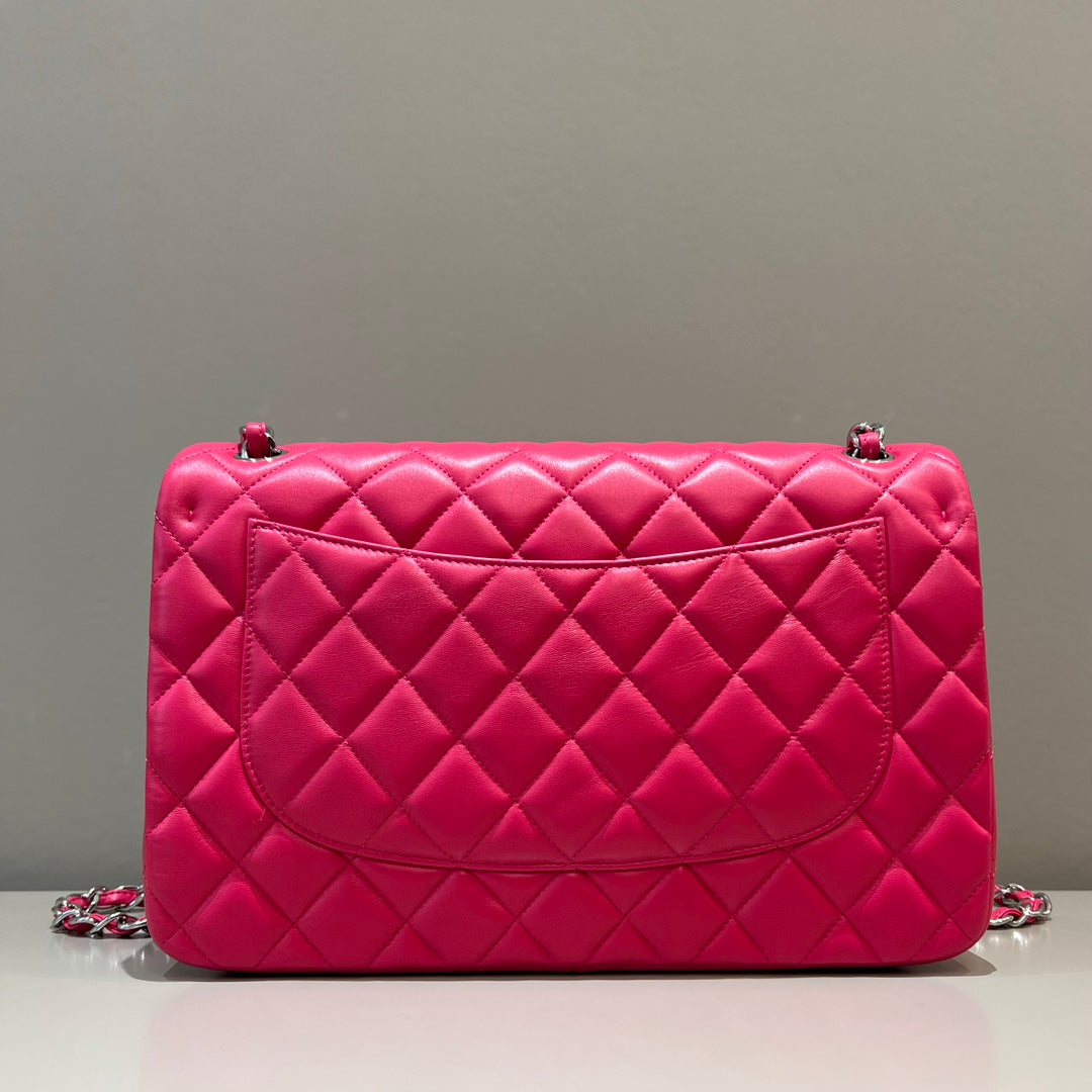 CH LARGE CLASSIC HANDBAG 30 Lambskin Rose Red