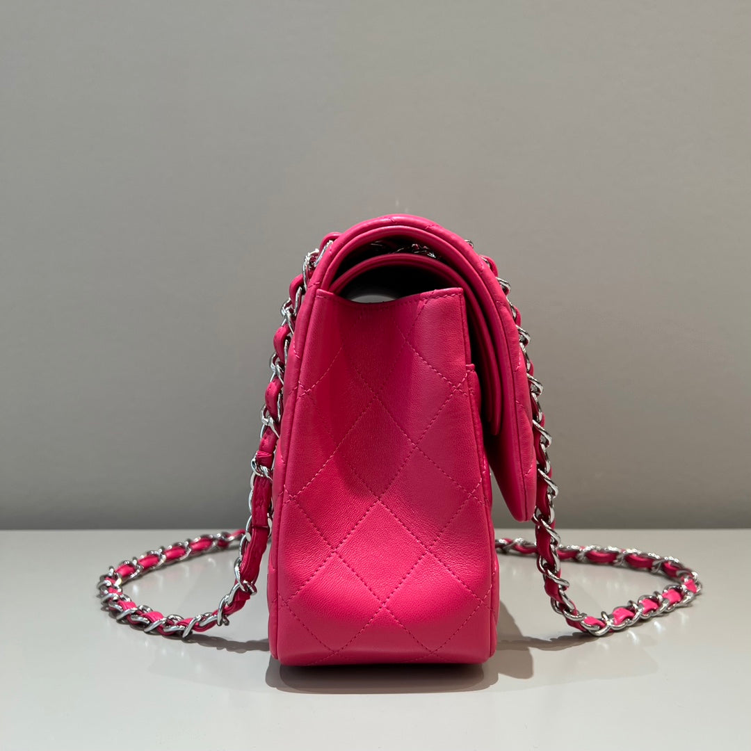 CH LARGE CLASSIC HANDBAG 30 Lambskin Rose Red