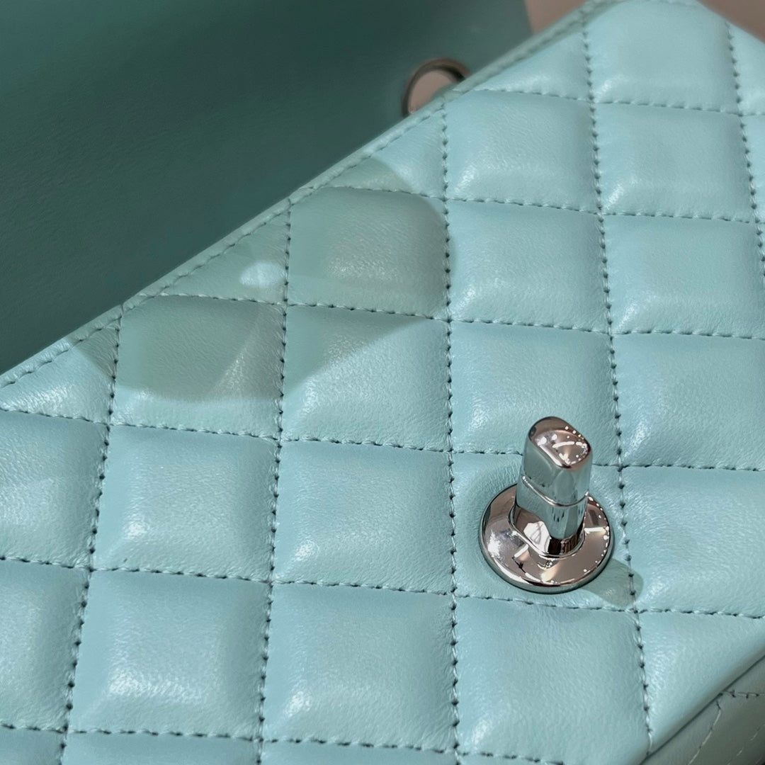 CH MINI CLASSIC HANDBAG 20 Lambskin Tiffany Blue