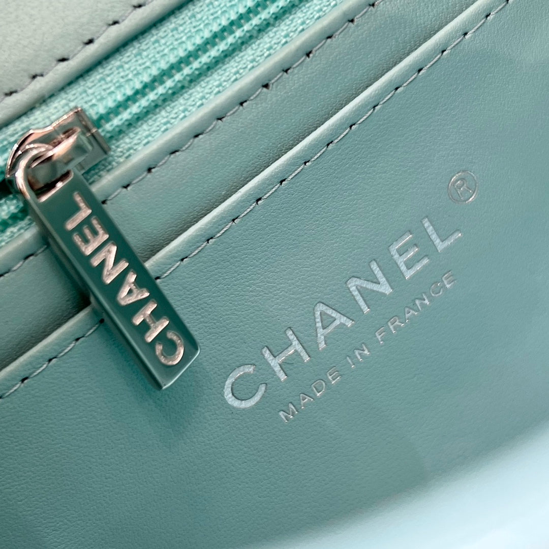 CH MINI CLASSIC HANDBAG 20 Lambskin Tiffany Blue
