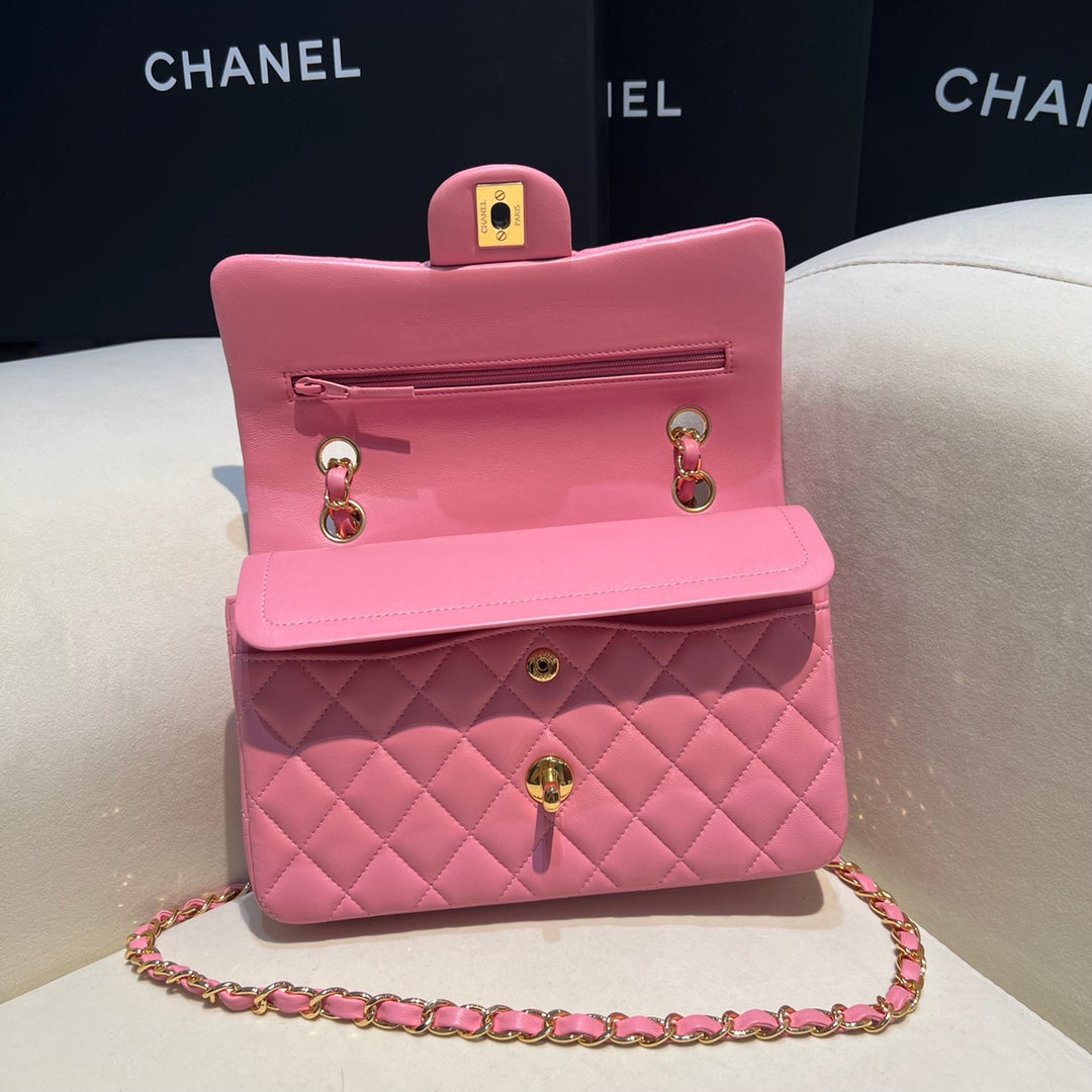 CH SMALL CLASSIC HANDBAG 23 Lambskin Dark Pink