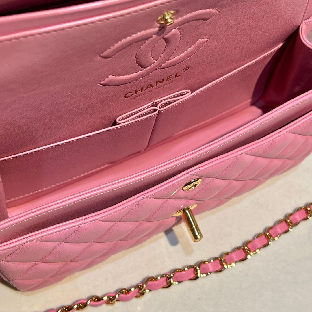 CH SMALL CLASSIC HANDBAG 23 Lambskin Dark Pink
