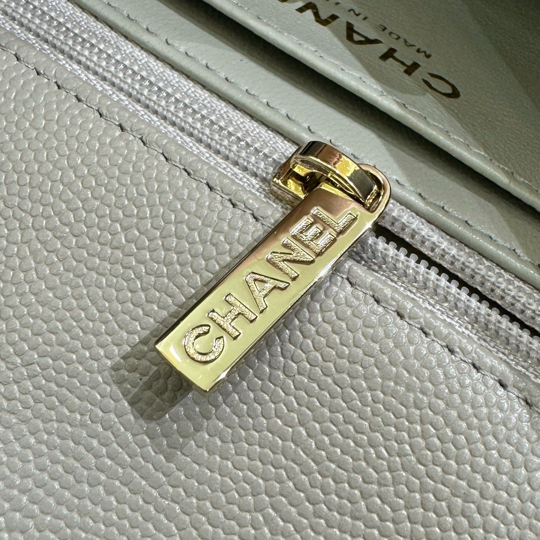 CH MINI CLASSIC HANDBAG 20 Small Grained Calfskin Light Grey