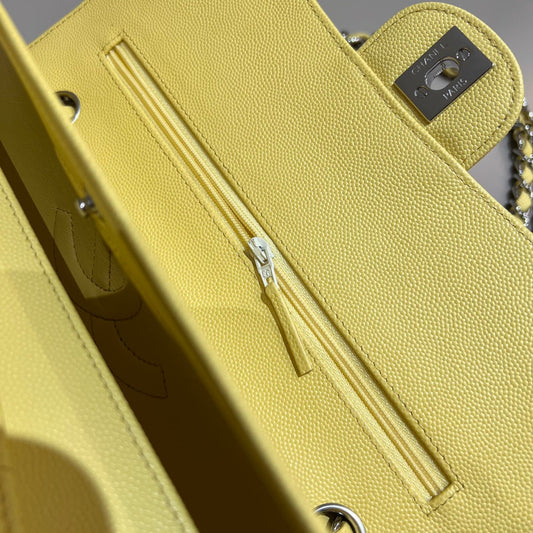 CH CLASSIC 11.12 HANDBAG 25.5 Small Grained Calfskin Yellow