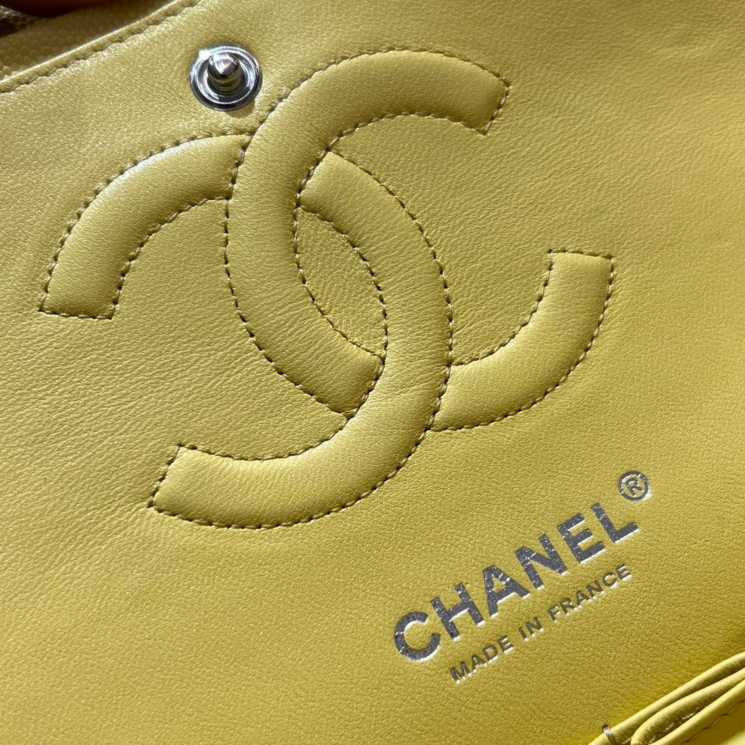 CH CLASSIC 11.12 HANDBAG 25.5 Small Grained Calfskin Yellow