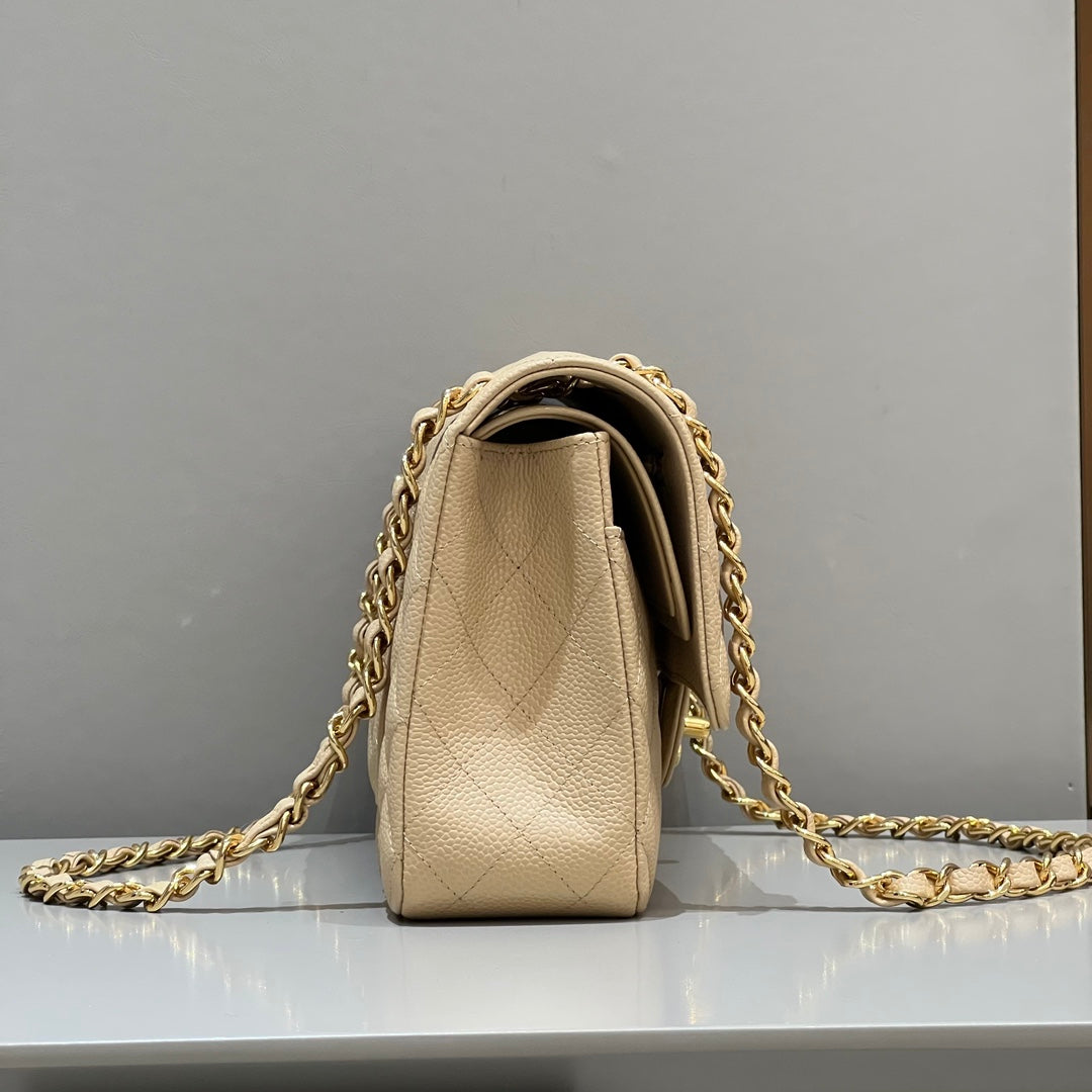 CH CLASSIC 11.12 HANDBAG 25.5 Grained Calfskin Apricot