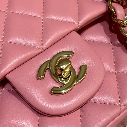 CH CLASSIC 11.12 HANDBAG 25.5 Lambskin Dark Pink