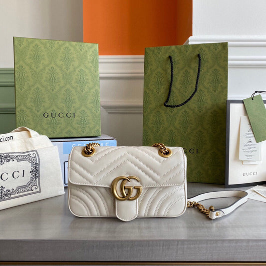 GC GG Marmont mini shoulder bag Black / White / Red / Gray Blue