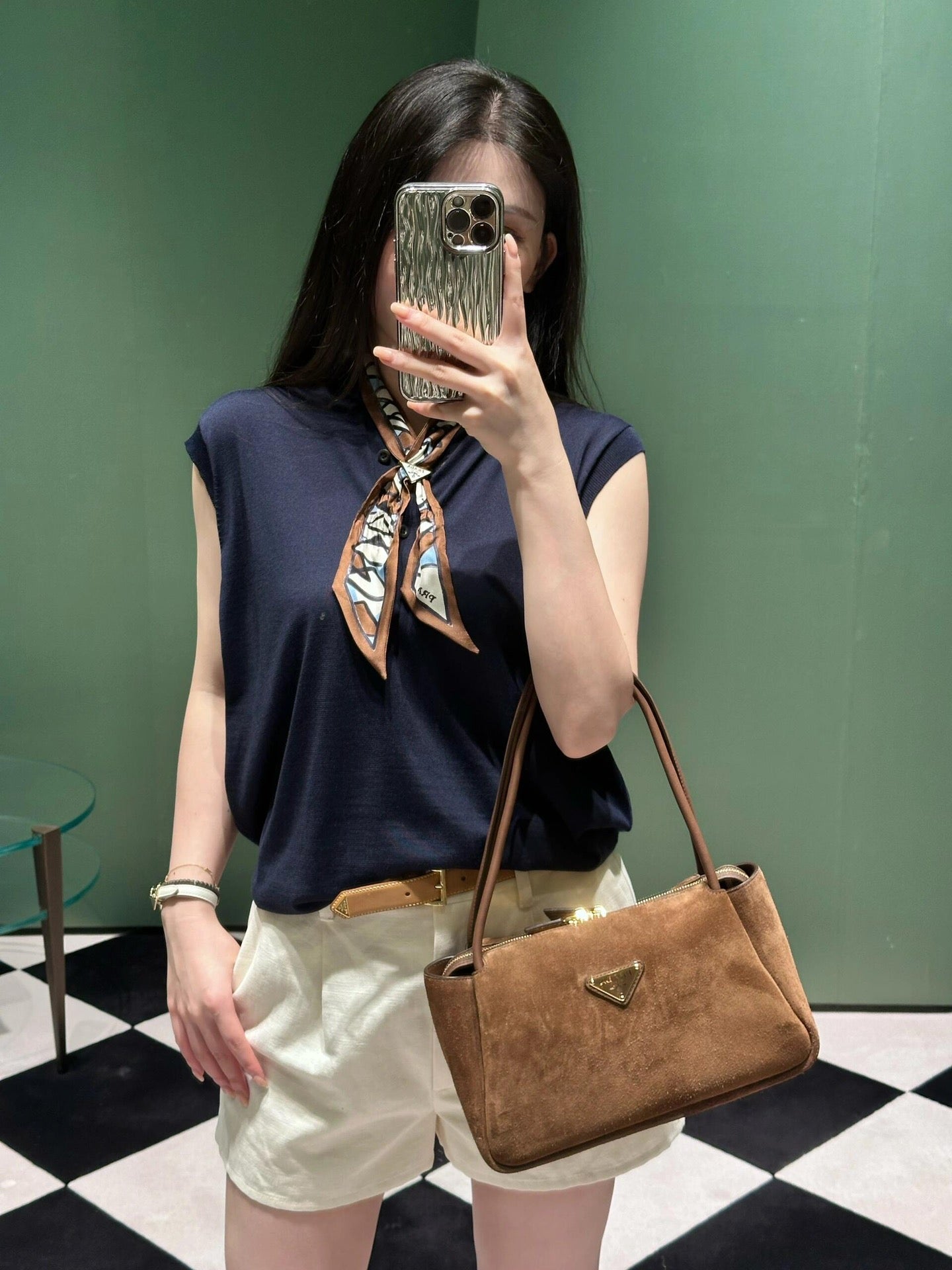 PD Medium Nubuck leather handbag