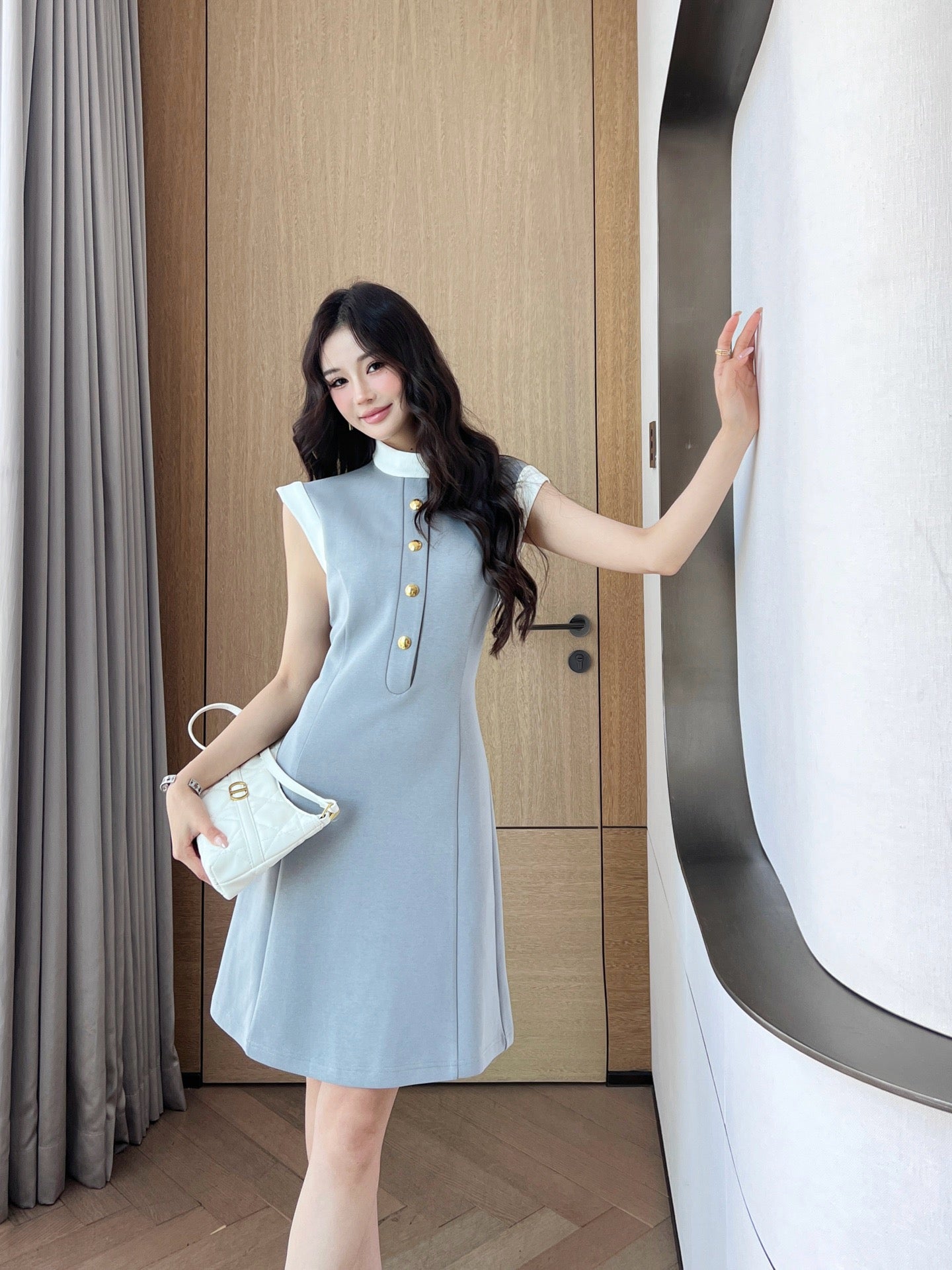 L 25ss sleeveless shirt dress
