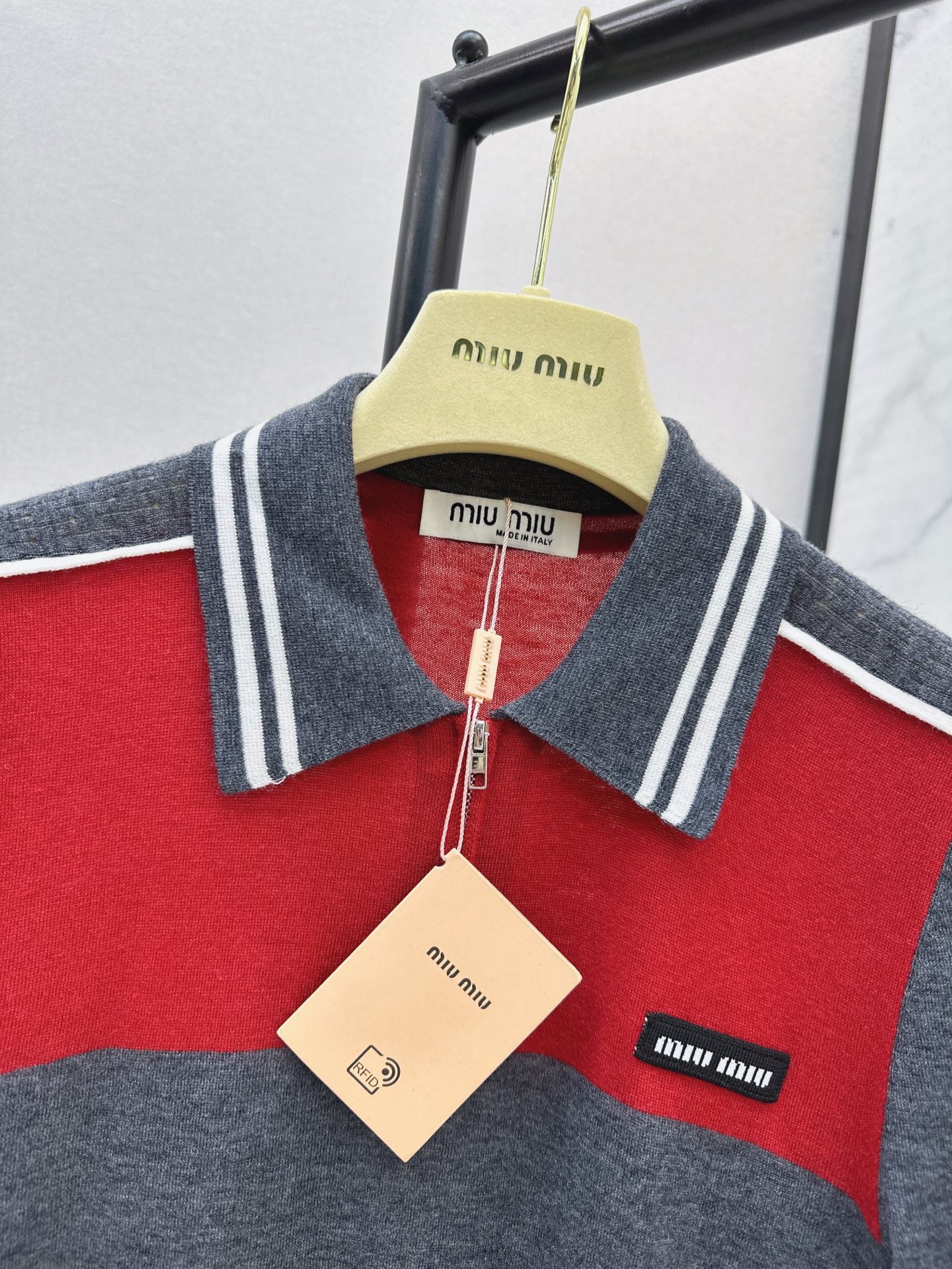 m 25ss knitted polo shirt