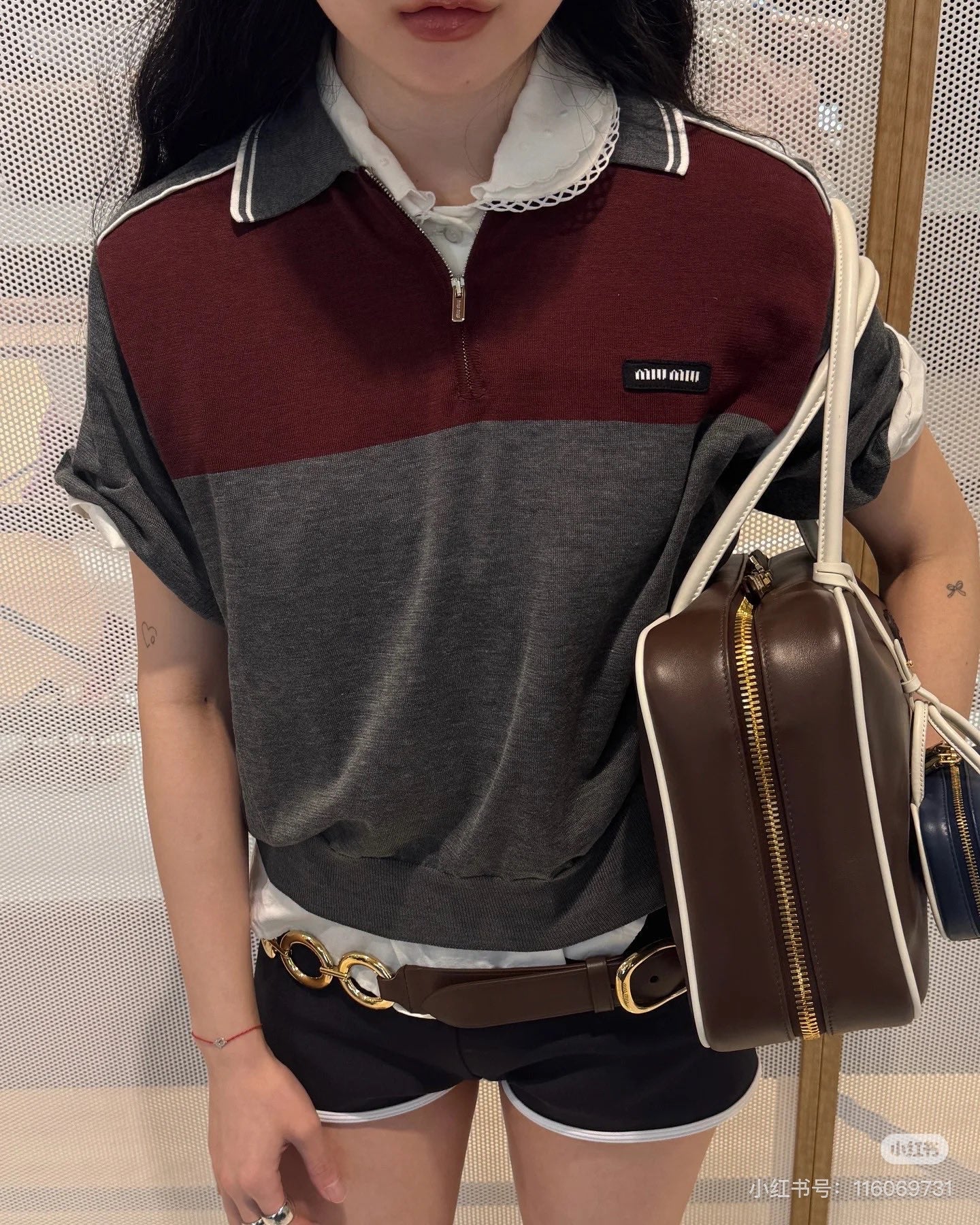 m 25ss knitted polo shirt