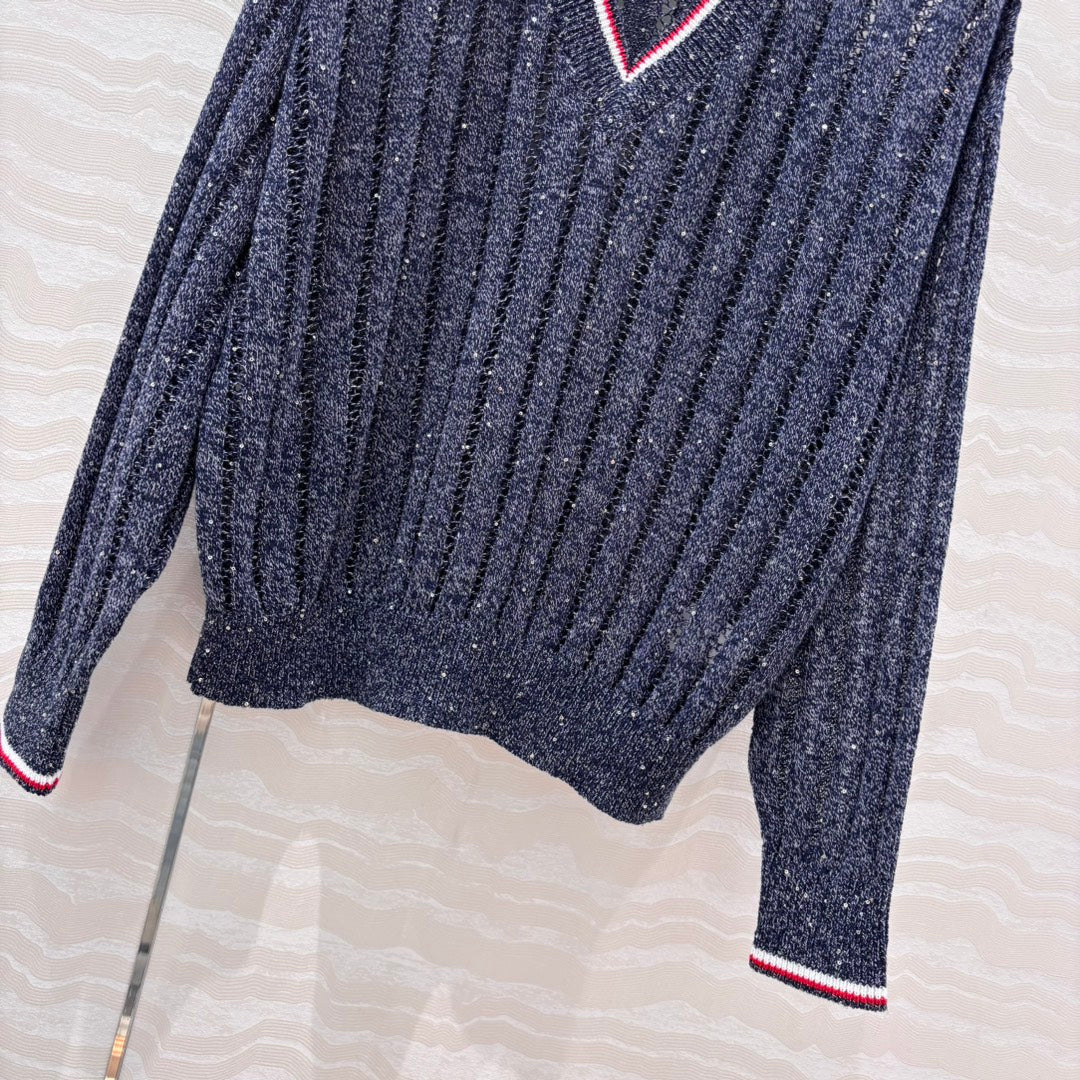 bru 25ss v neck knitted sweater