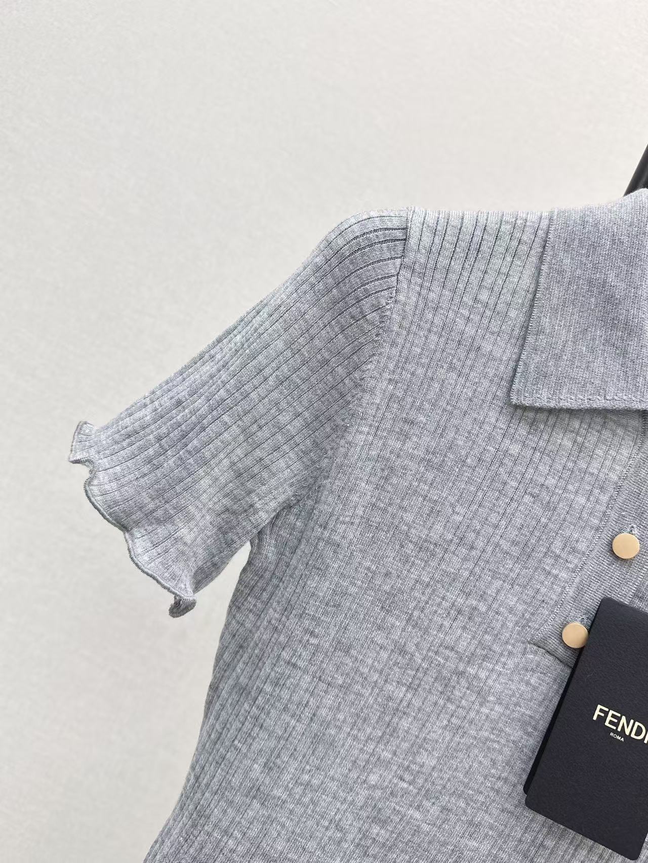 Fe 25ss knitted polo shirt