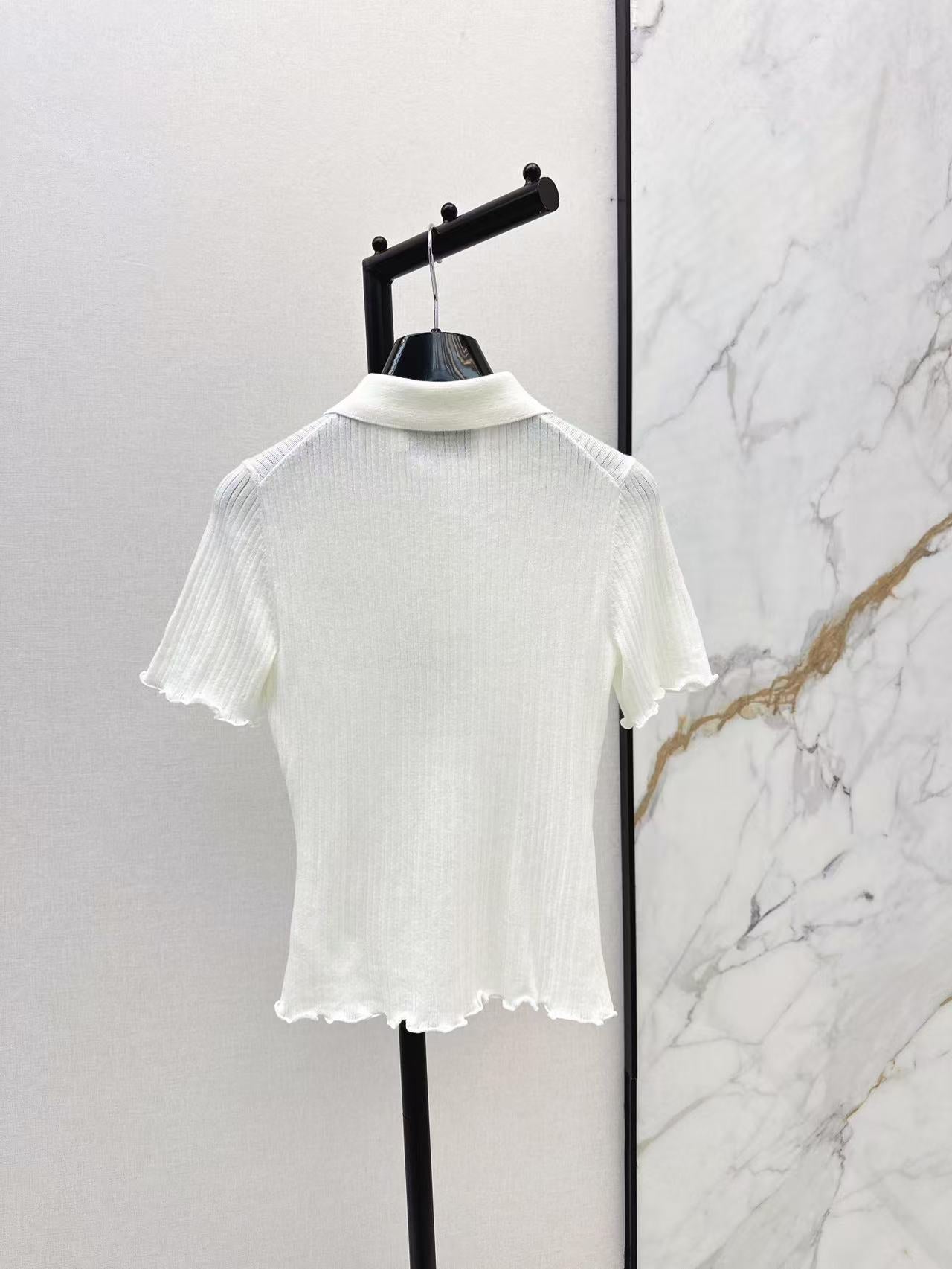 Fe 25ss knitted polo shirt