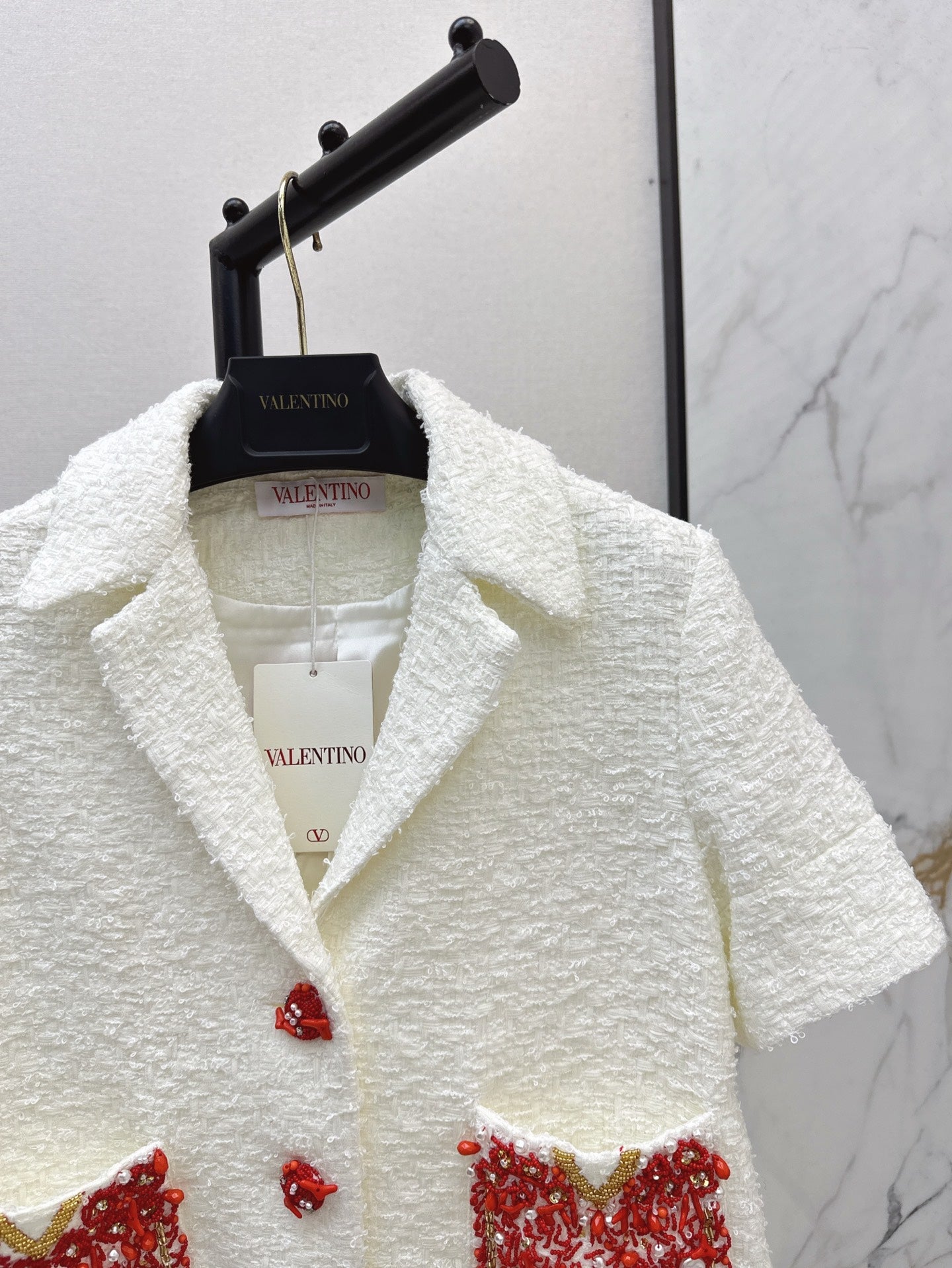 val 25ss beaded short sleeve jacket