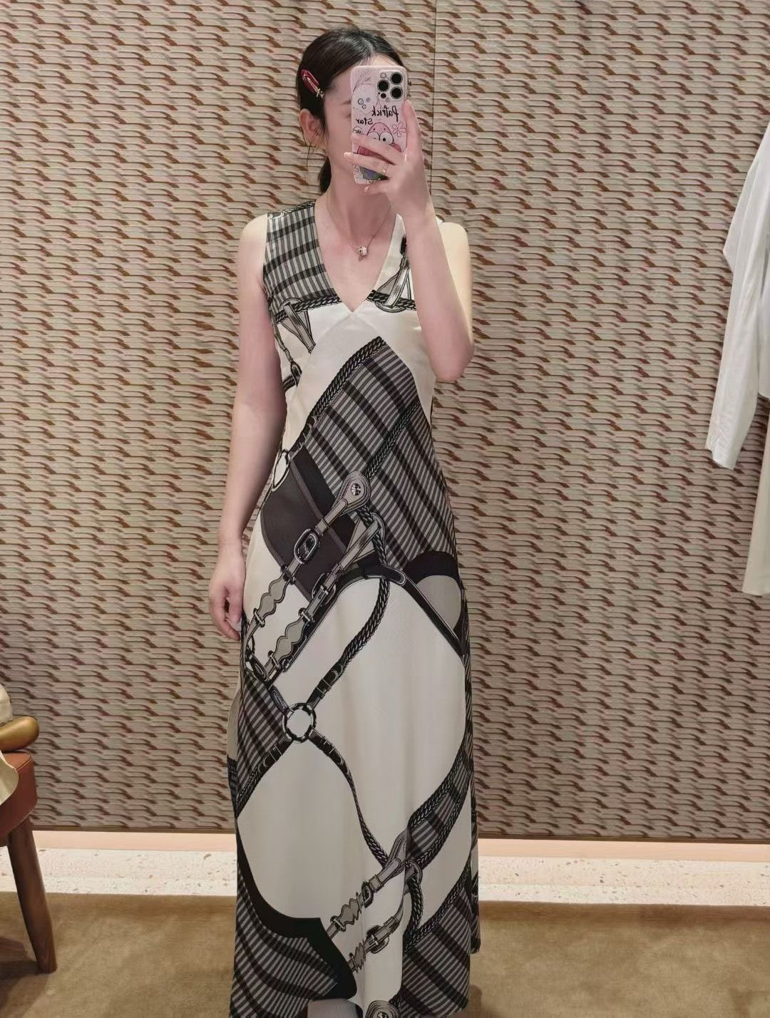 H 25ss silk sleeveless dress