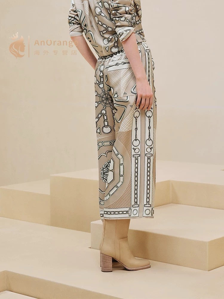 h 25ss silk wide leg pants