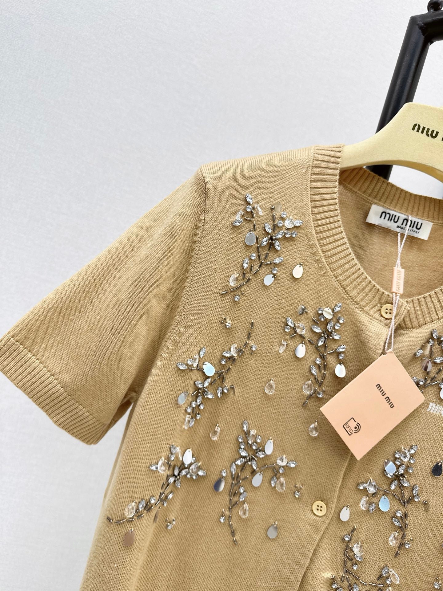 mi 25ss beaded knitted cardigan