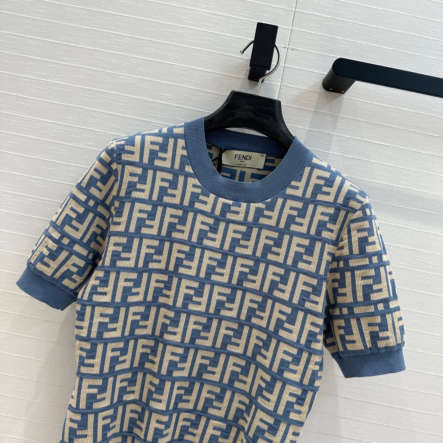 fe 25ss knitted crop t-shirt
