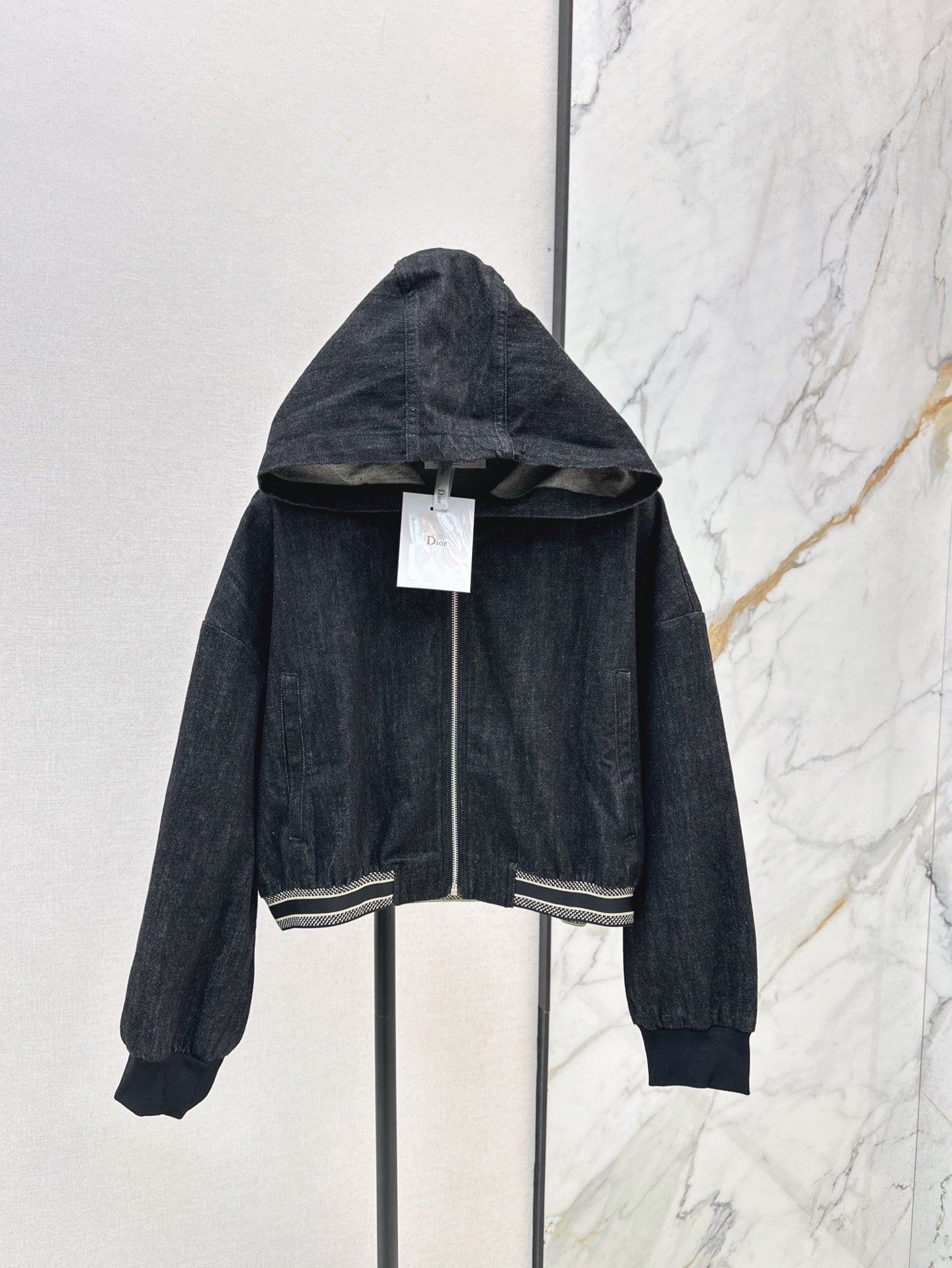 D 25ss hooded denim jacket