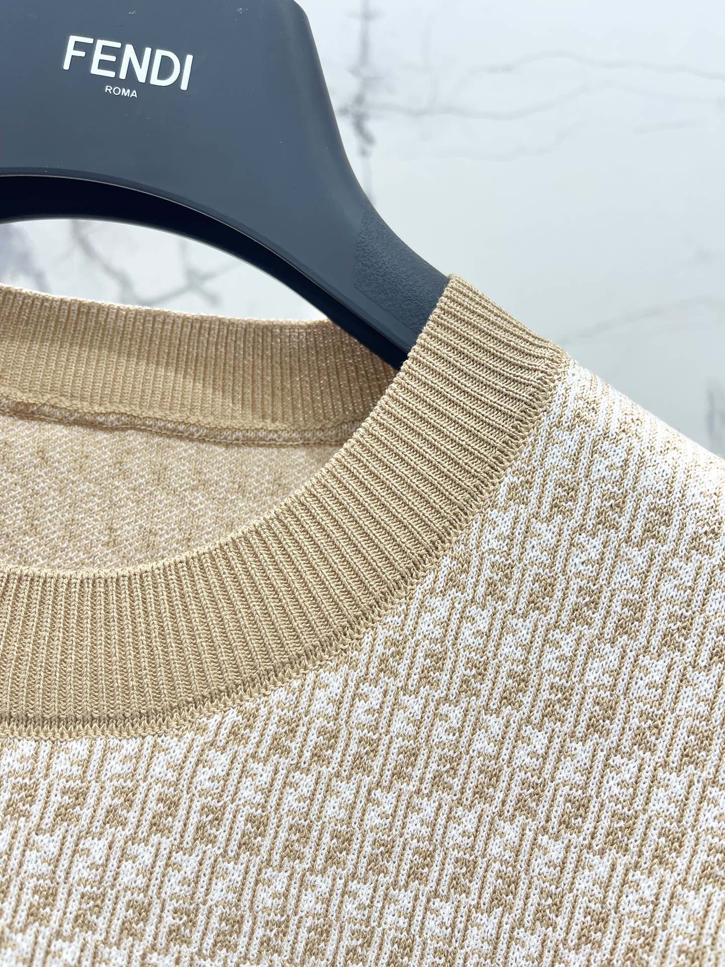 Fe 25ss jacquard knitted t-shirt