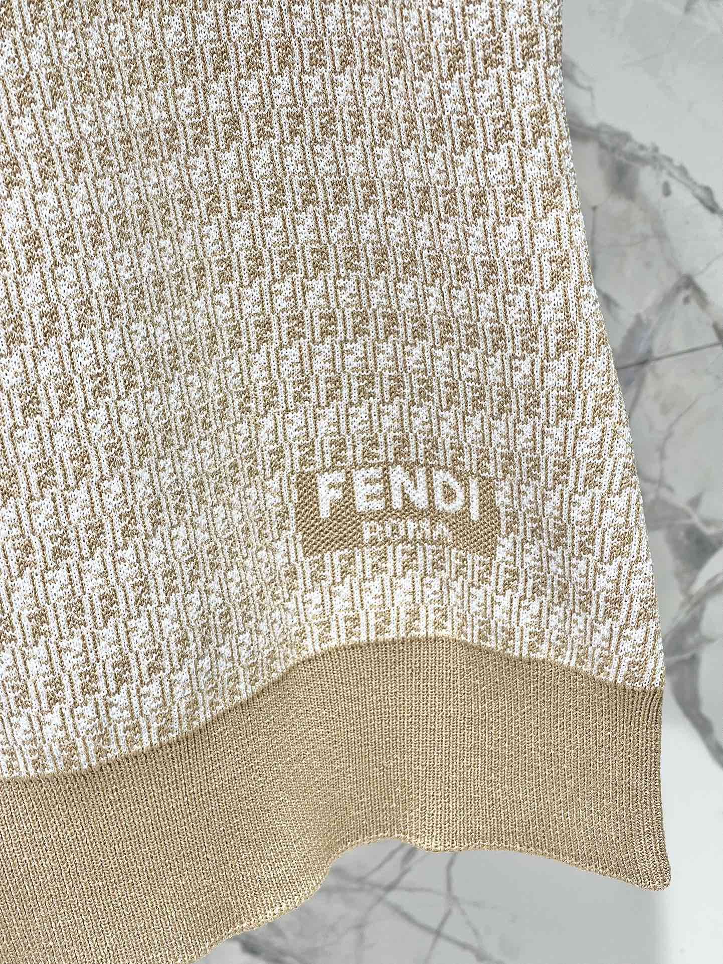 Fe 25ss jacquard knitted t-shirt