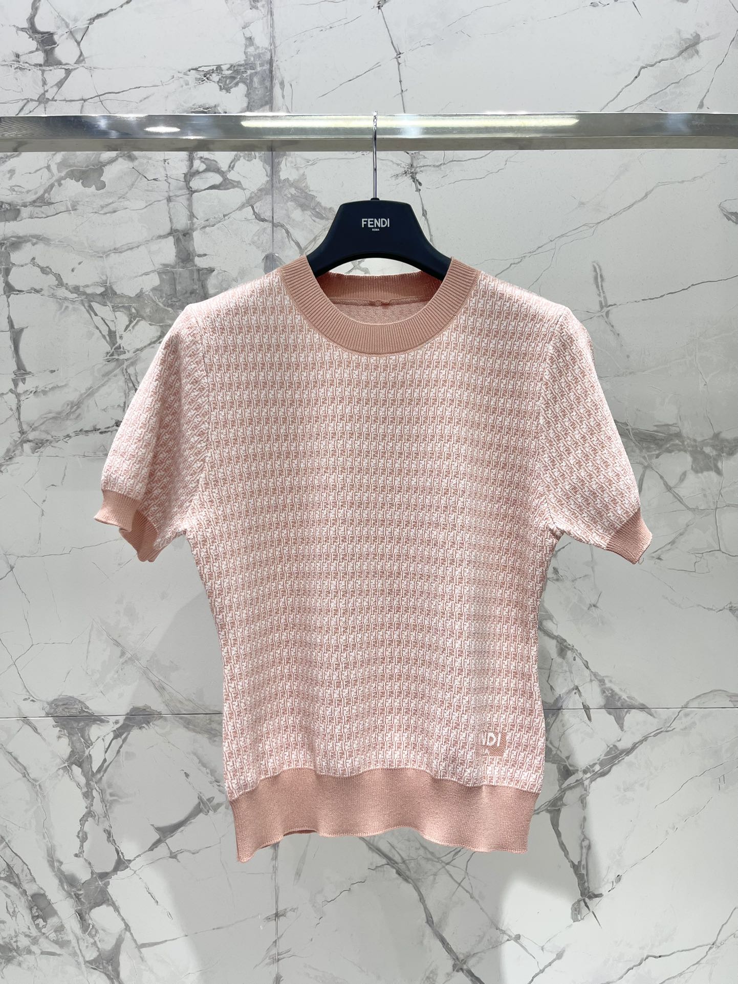 Fe 25ss jacquard knitted t-shirt