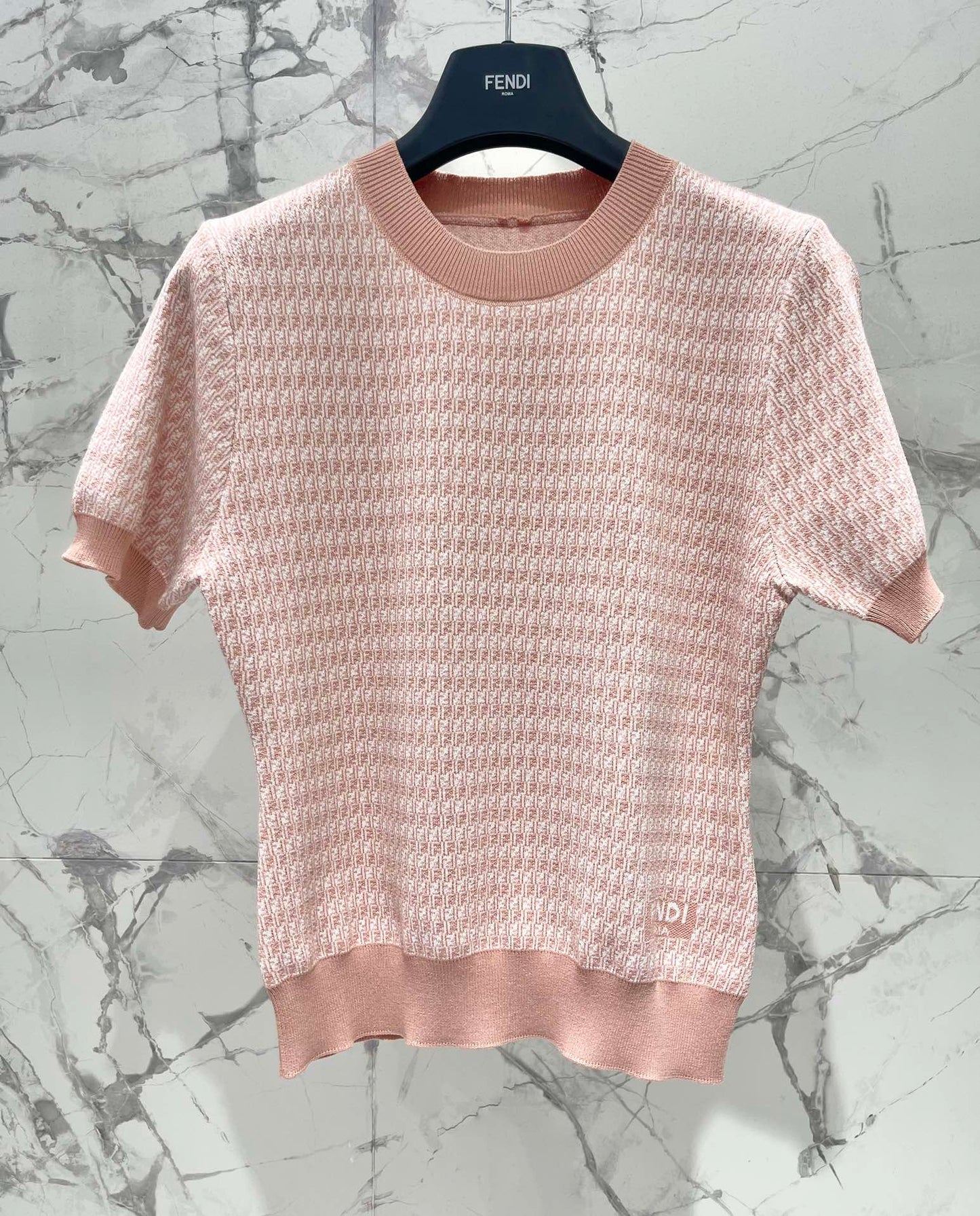 Fe 25ss jacquard knitted t-shirt
