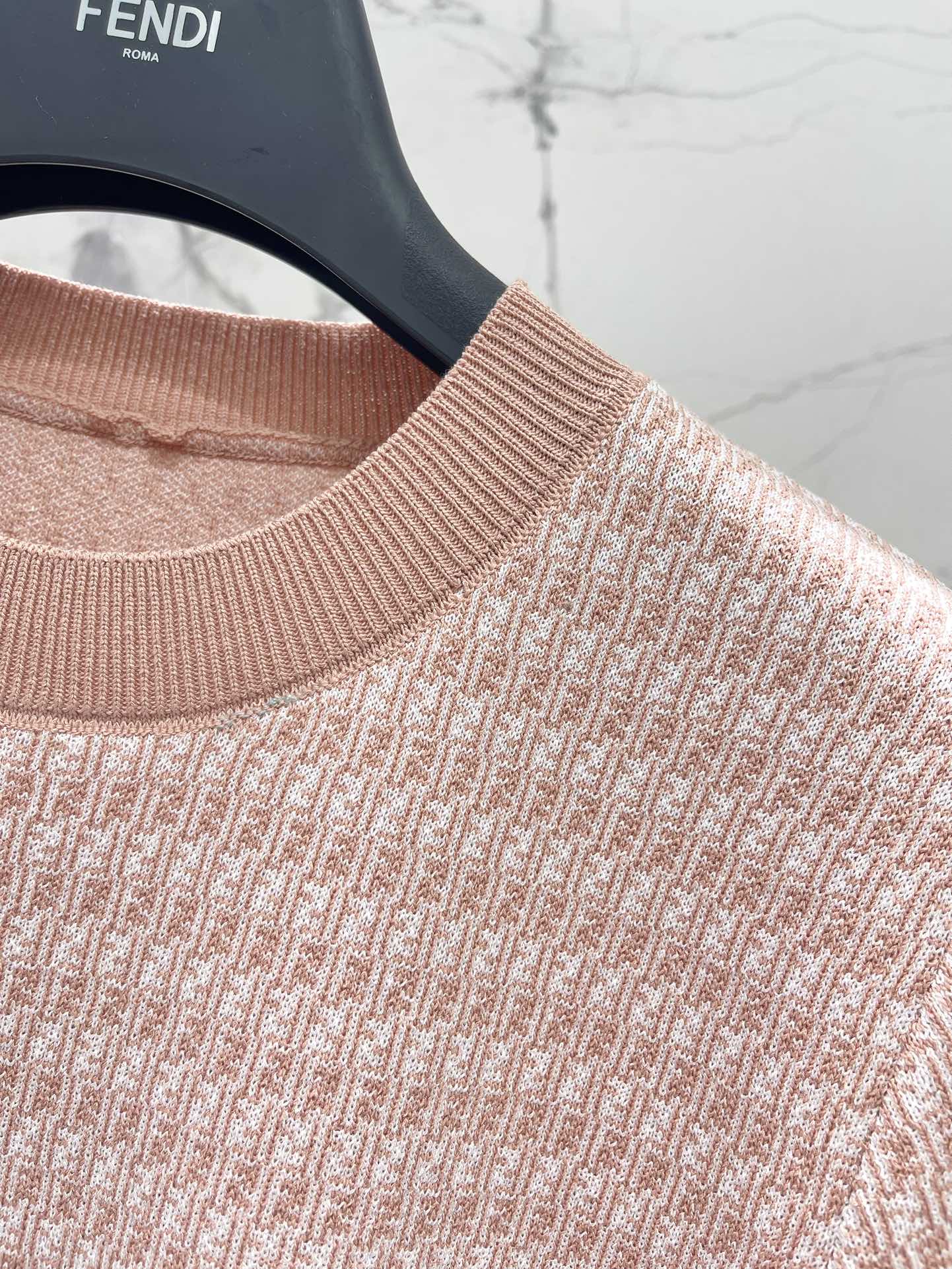 Fe 25ss jacquard knitted t-shirt