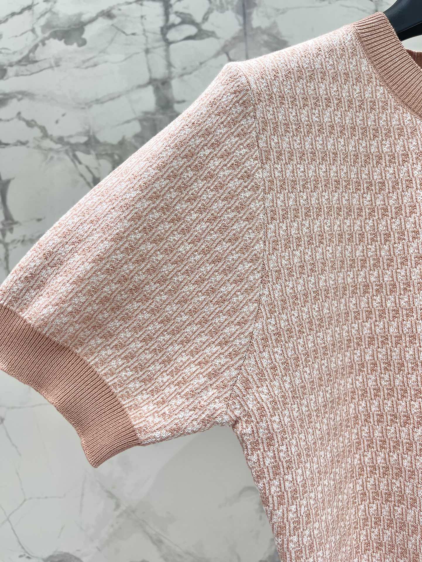 Fe 25ss jacquard knitted t-shirt