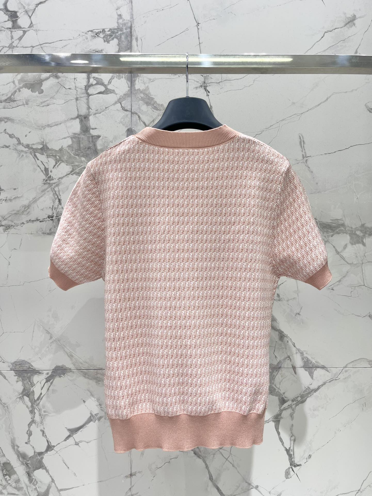 Fe 25ss jacquard knitted t-shirt