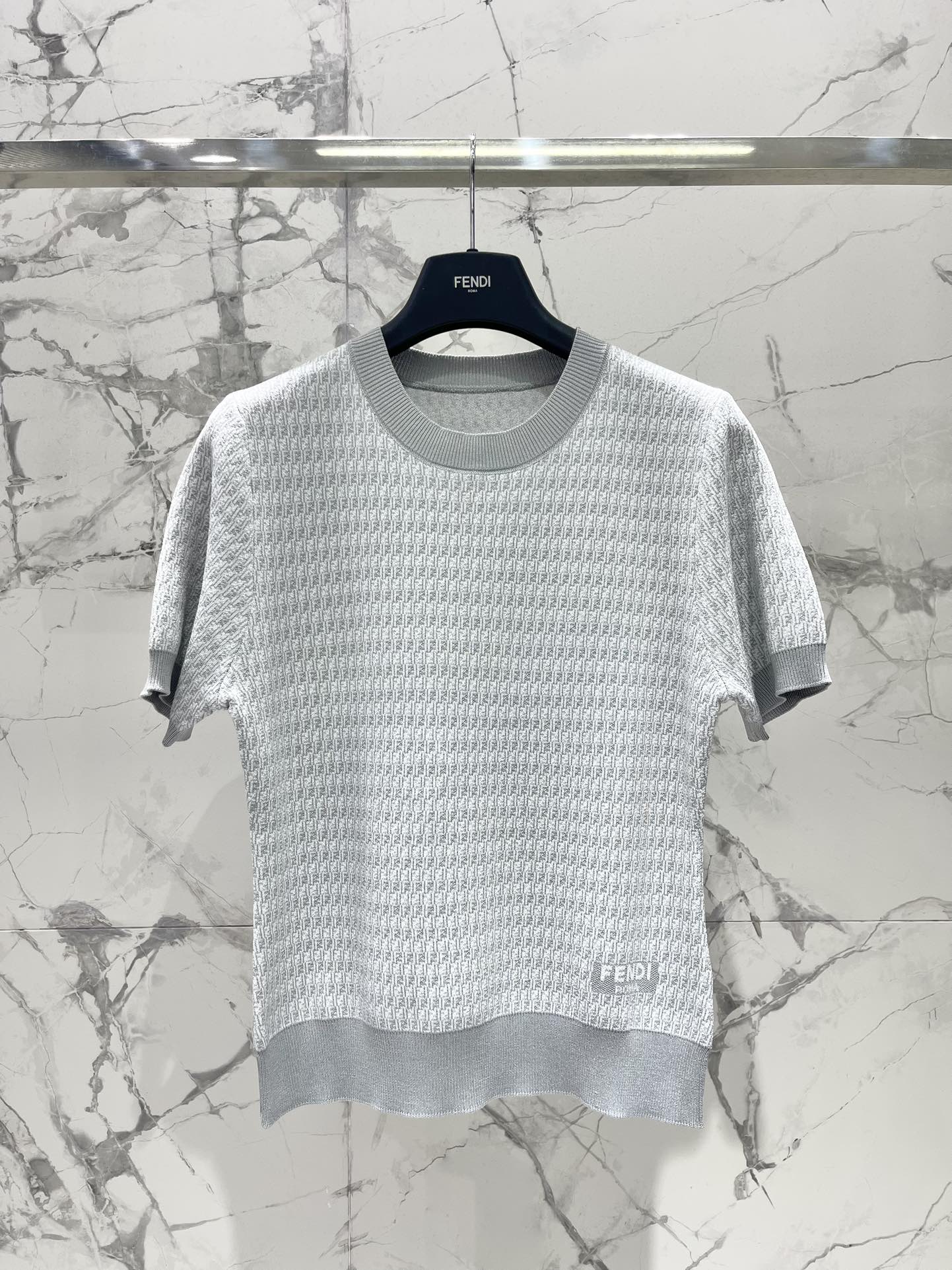 Fe 25ss jacquard knitted t-shirt
