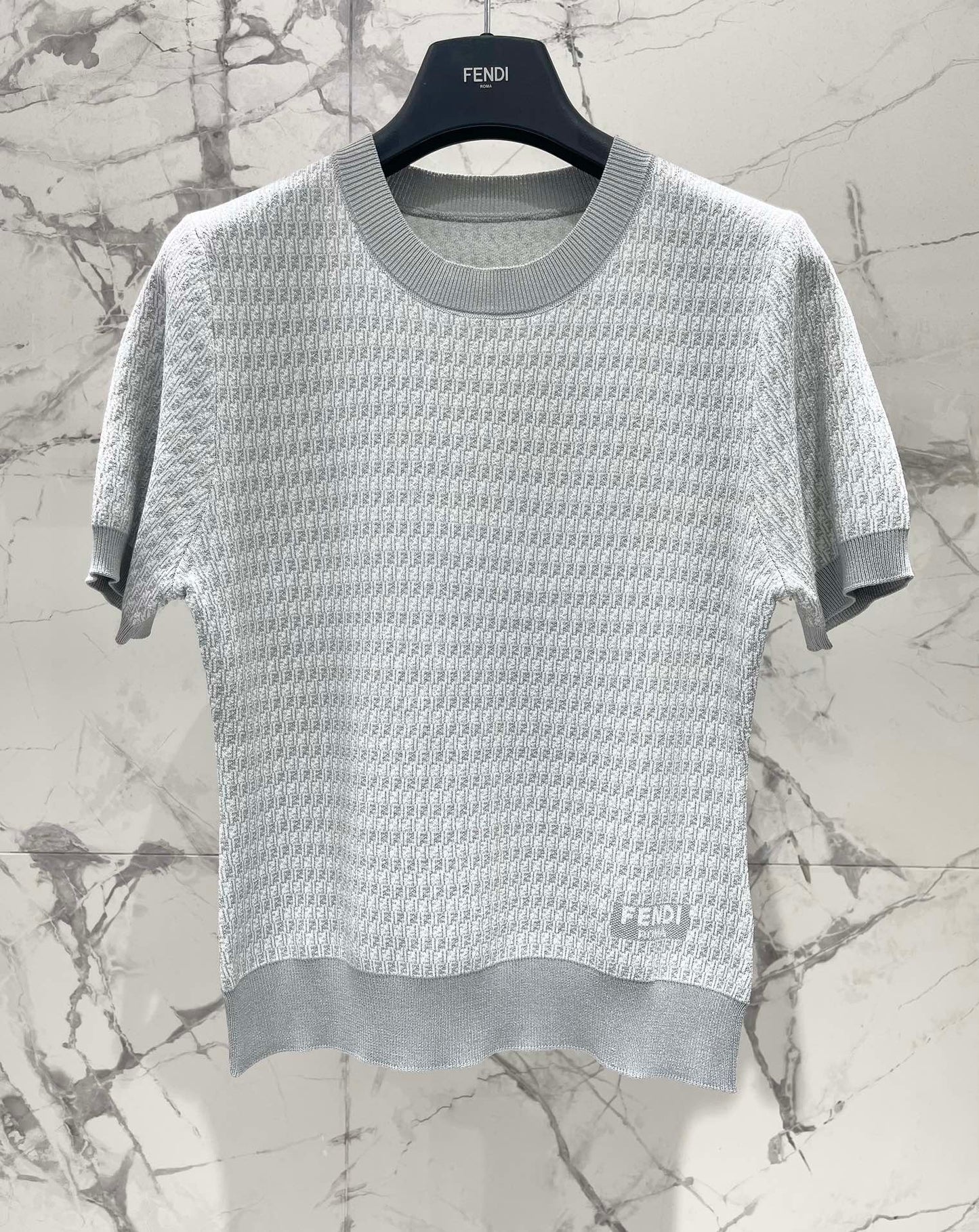 Fe 25ss jacquard knitted t-shirt