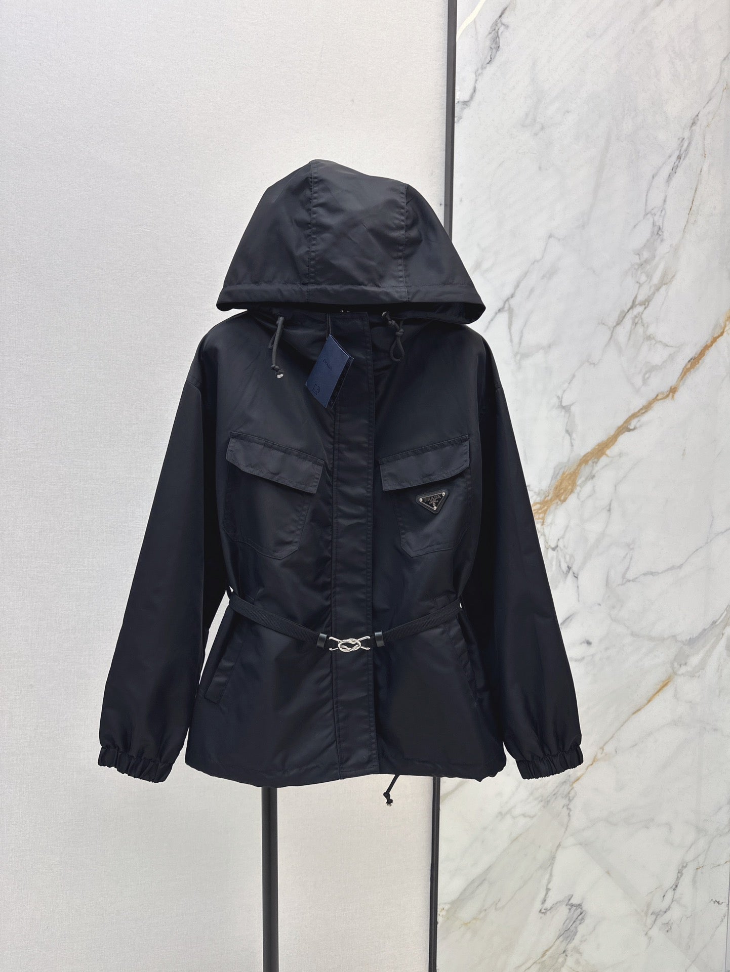 P 25ss hooded trench coat