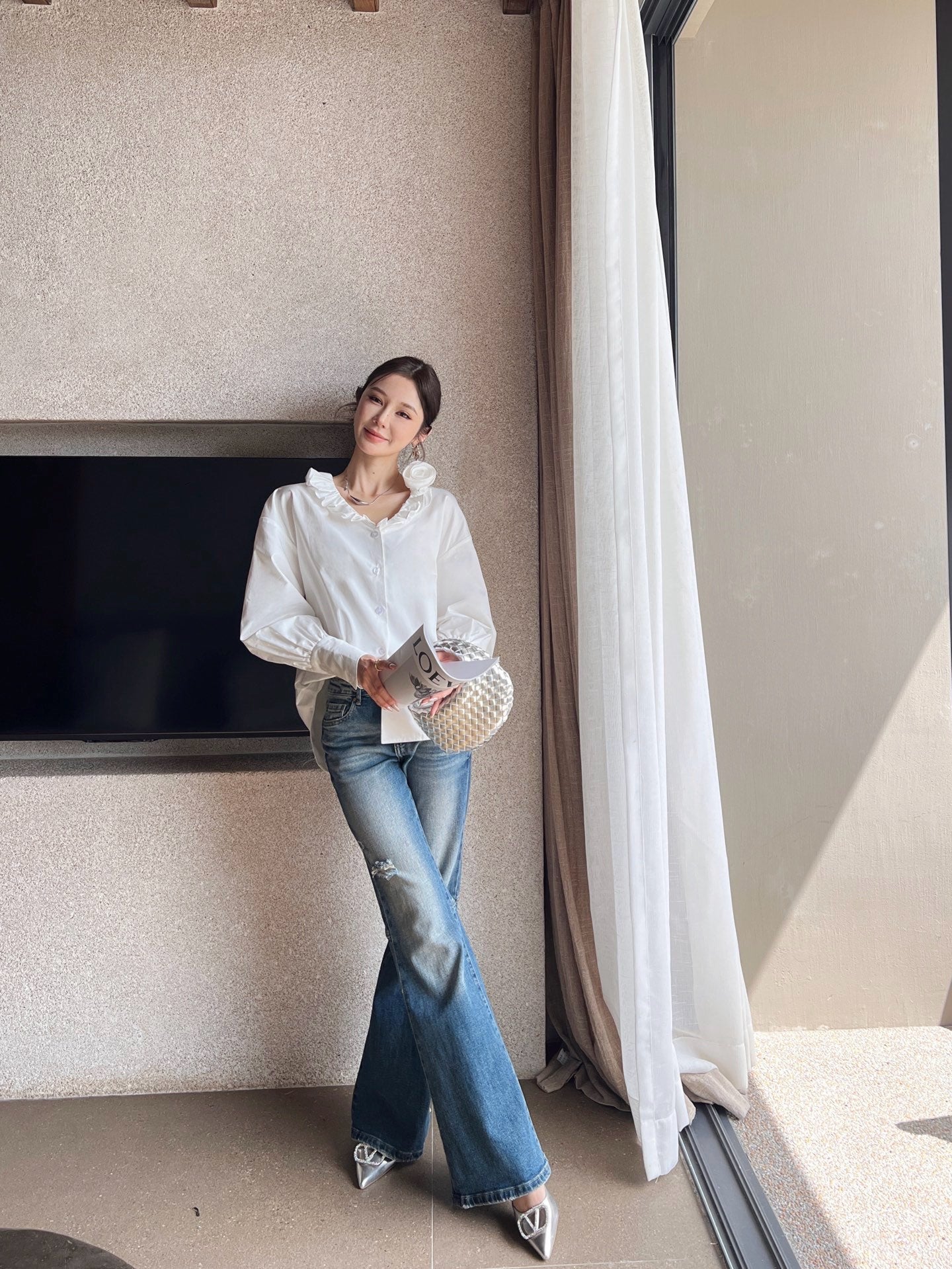 Val 25ss ruffle shirt