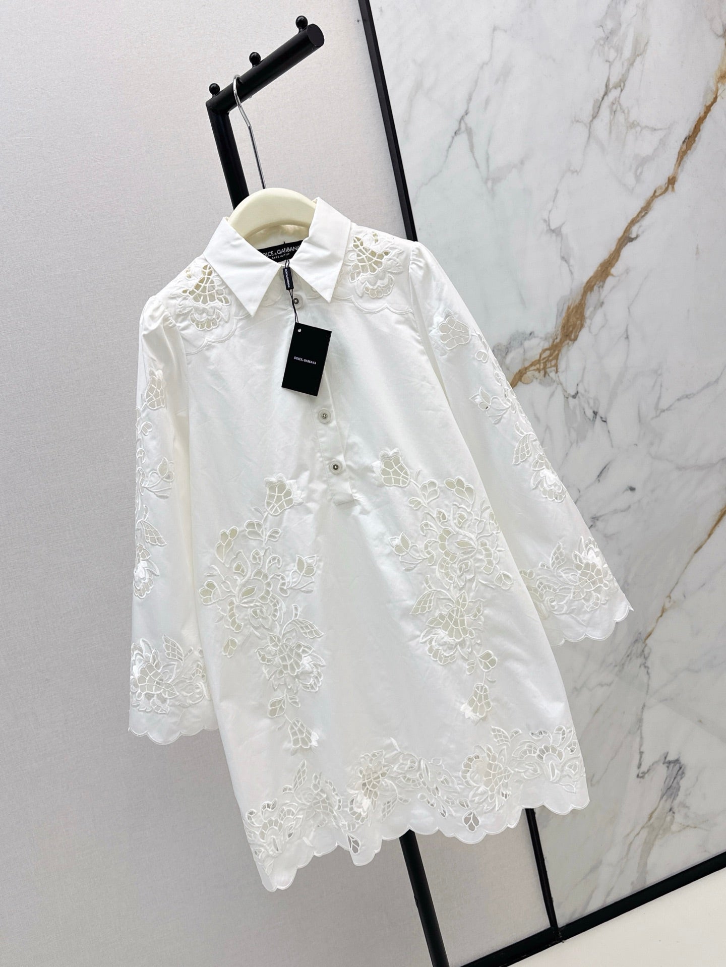 Do 25ss hollow shirt dress