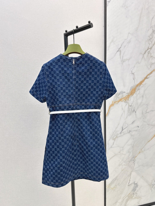 Guc denim jacquard dress