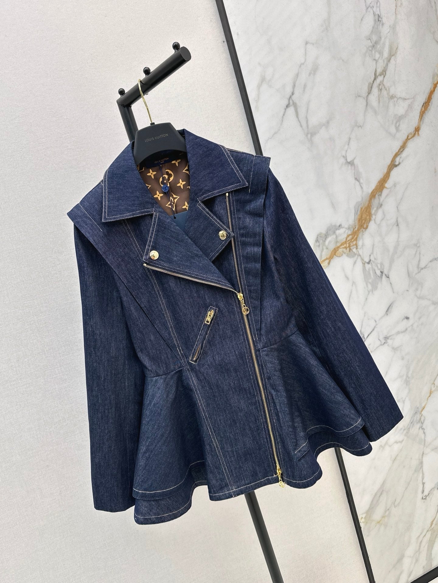 L 25ss denim ruffle jacket