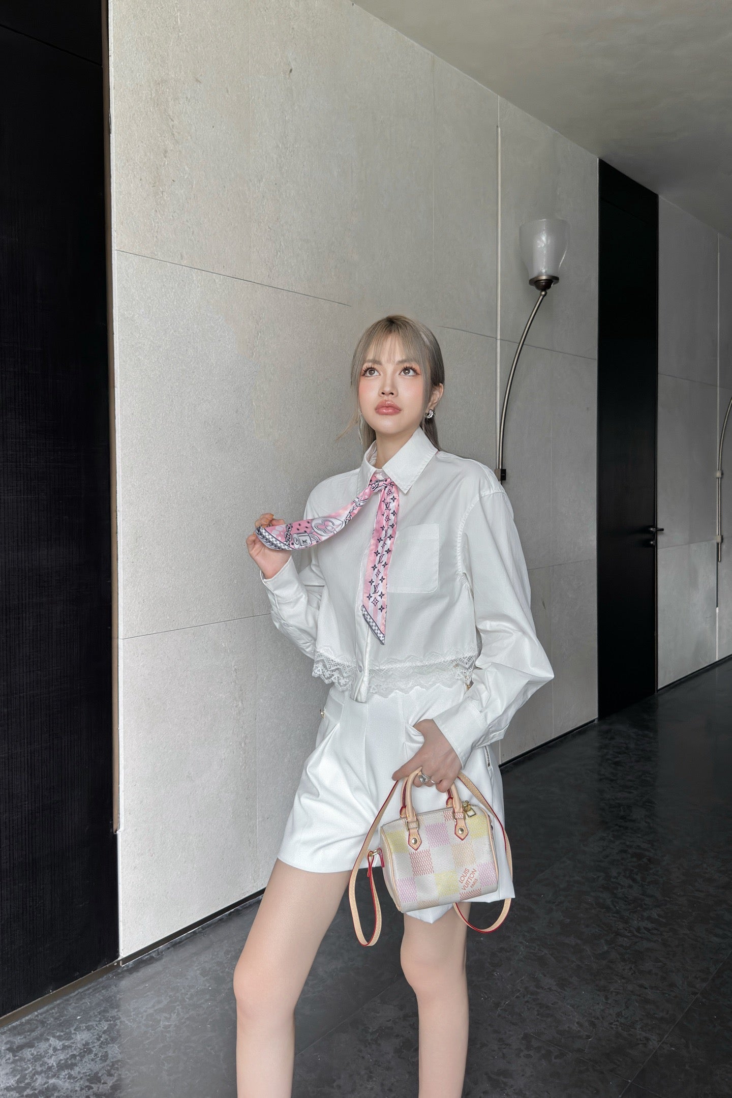 L 25ss lace shirt