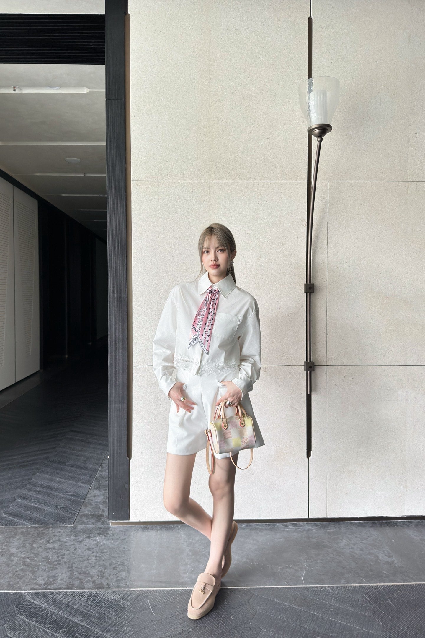 L 25ss lace shirt