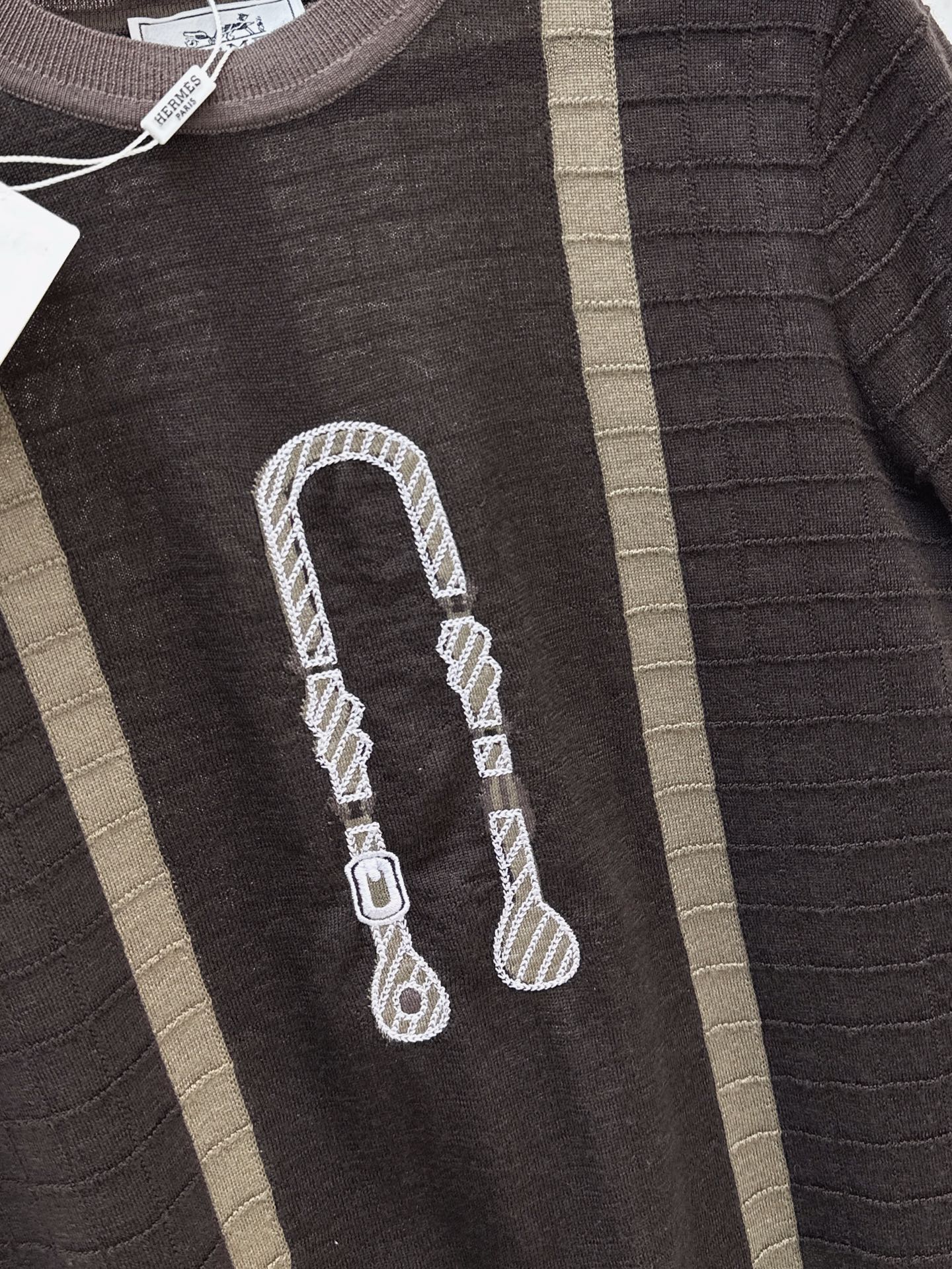 H 25ss jacquard knitted t-shirt