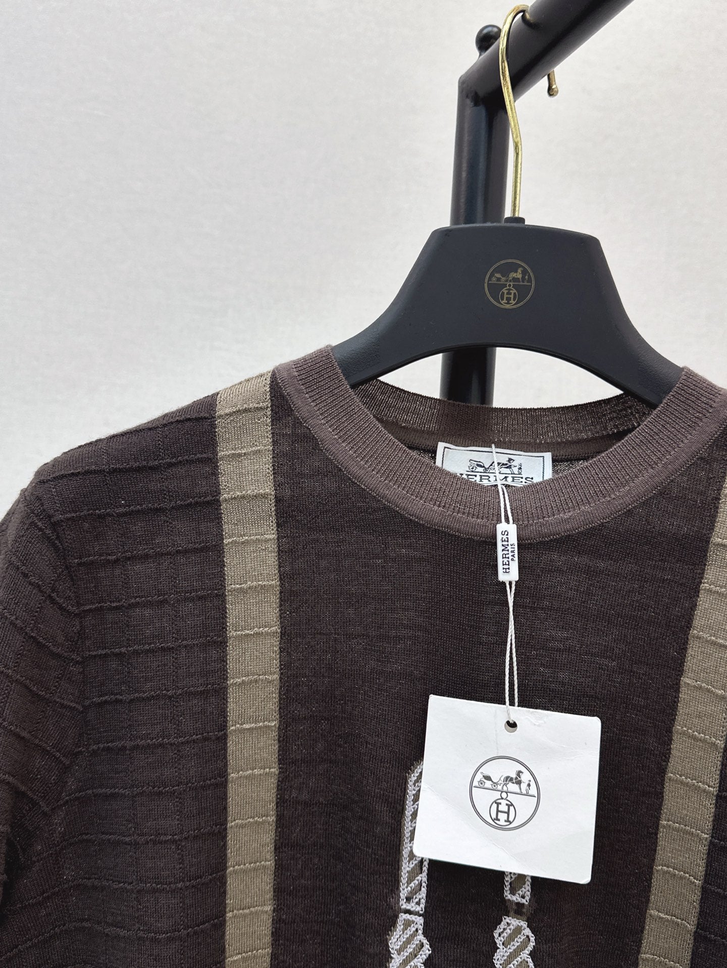 H 25ss jacquard knitted t-shirt