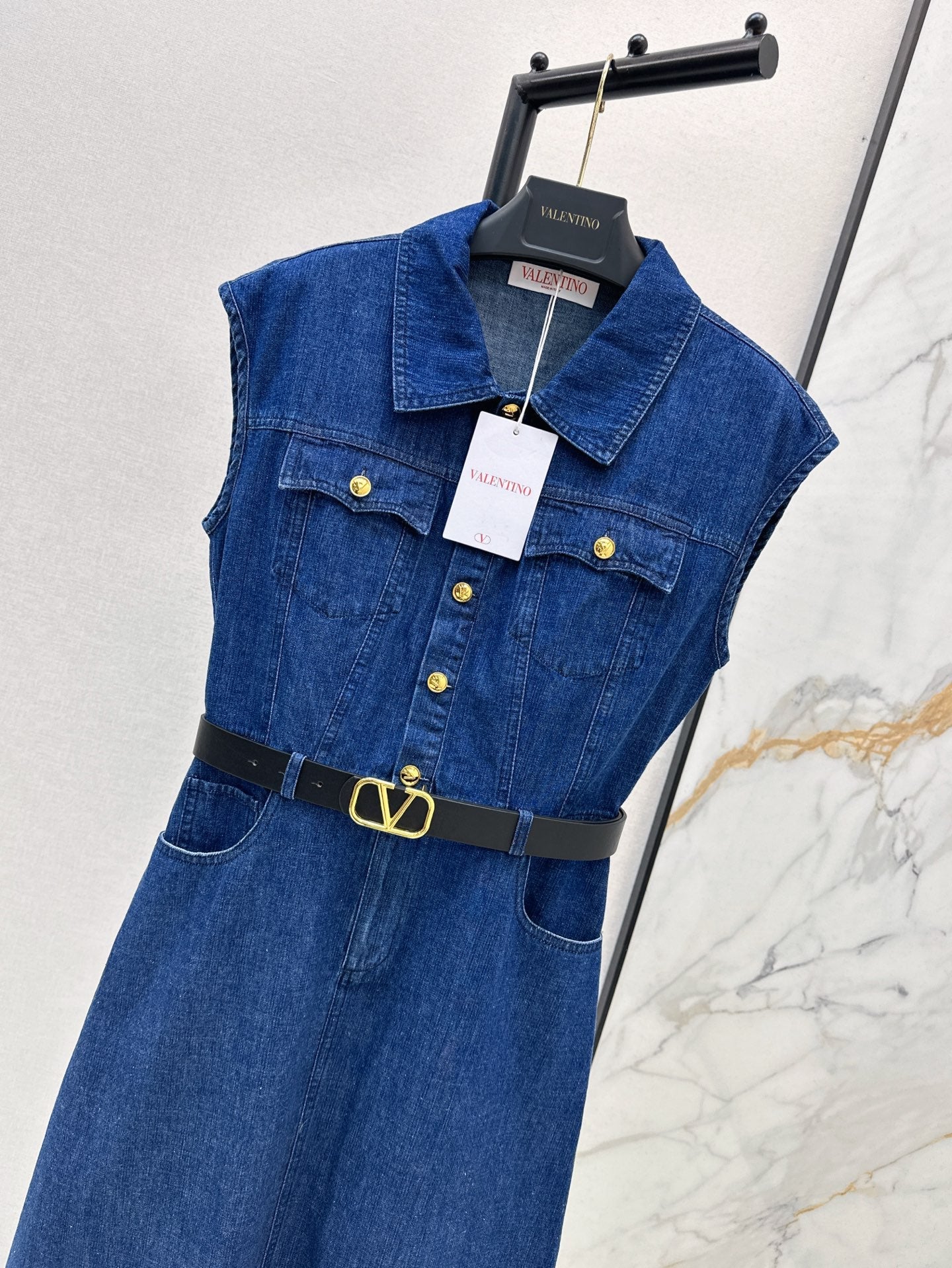 Val 25ss denim shirt dress